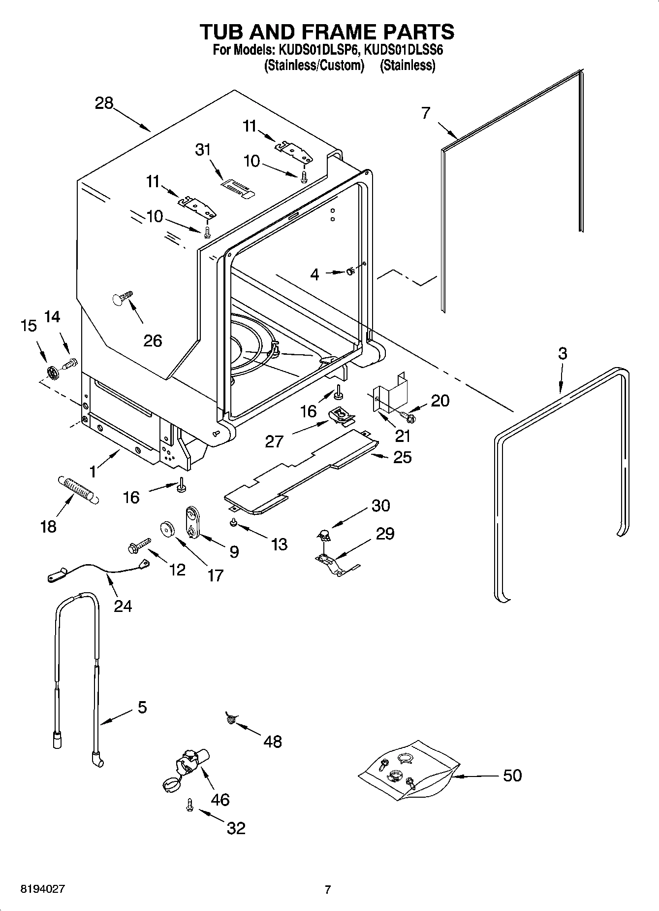 07 - TUB AND FRAME PARTS