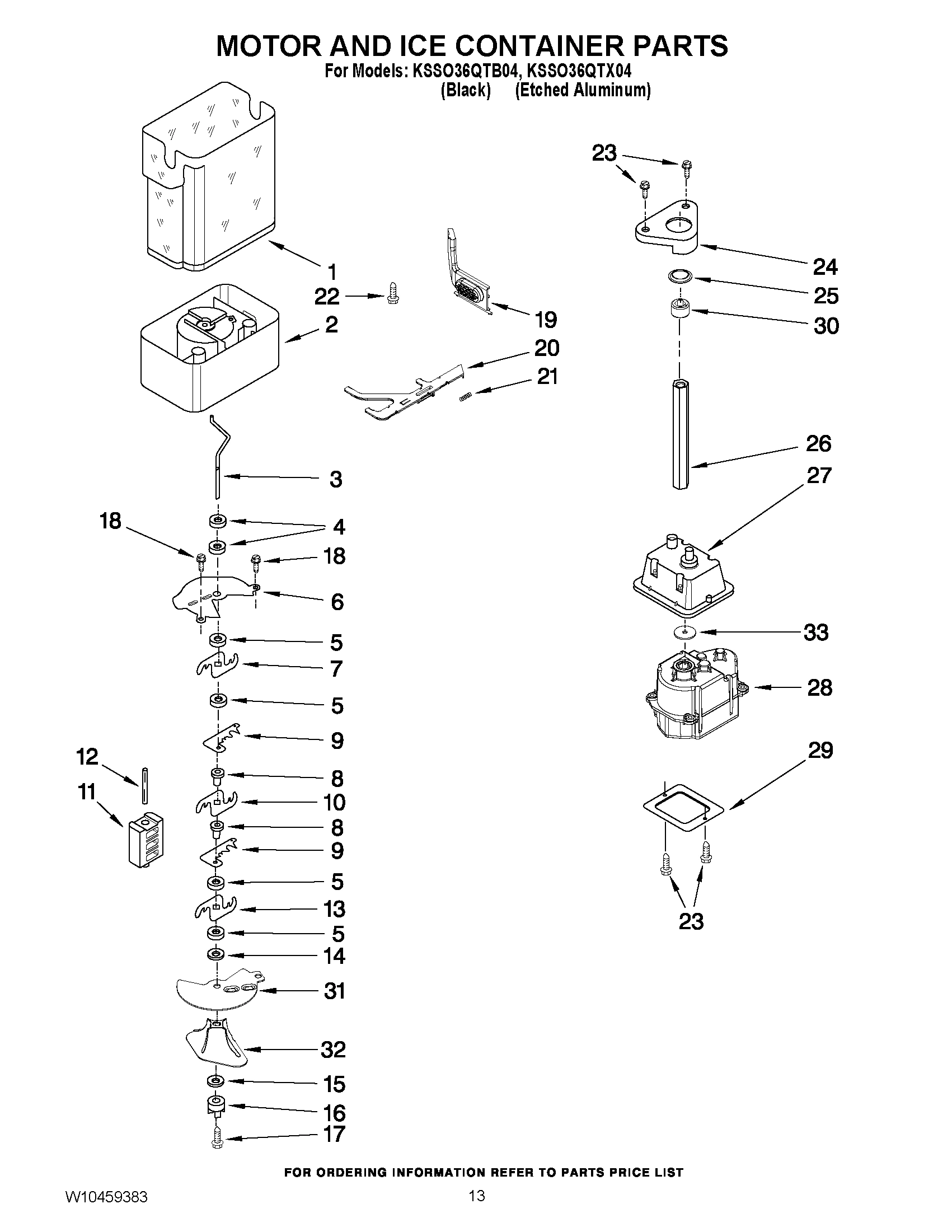 09 - MOTOR AND ICE CONTAINER PARTS