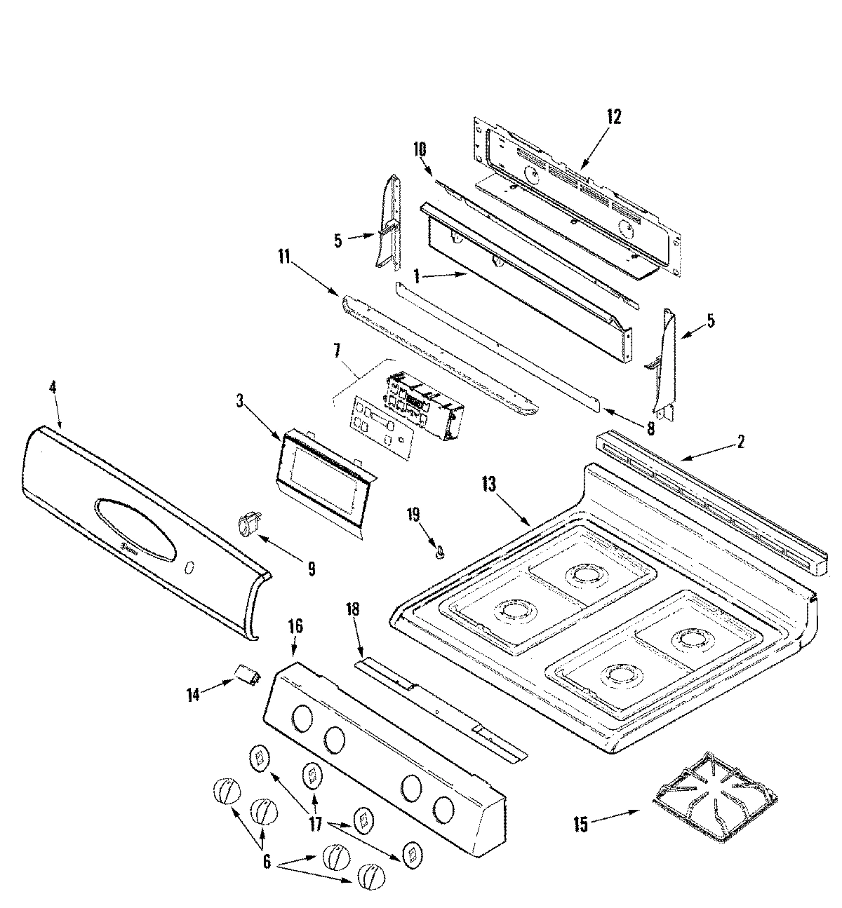 02 - CONTROL PANEL/TOP ASSEMBLY
