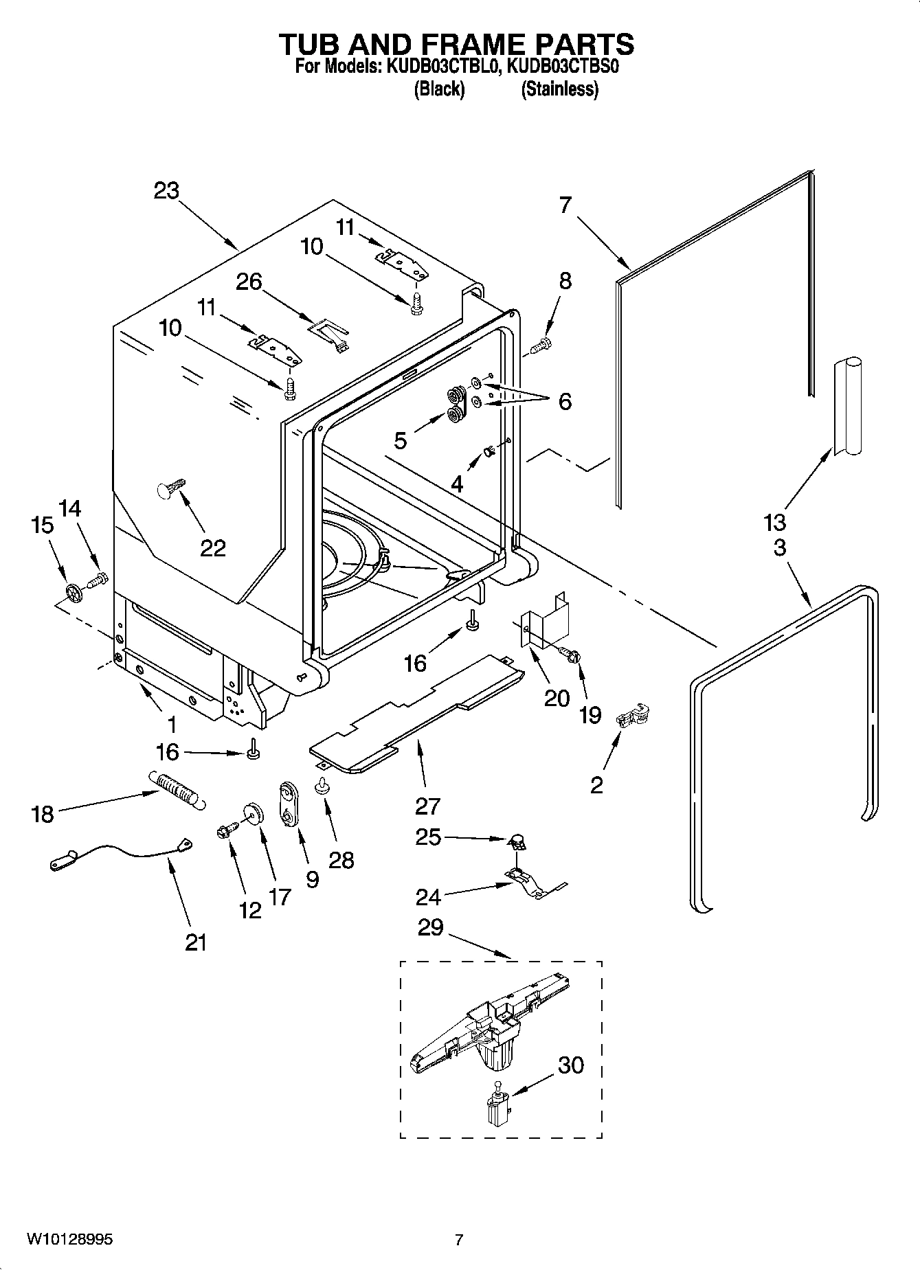 07 - TUB AND FRAME PARTS