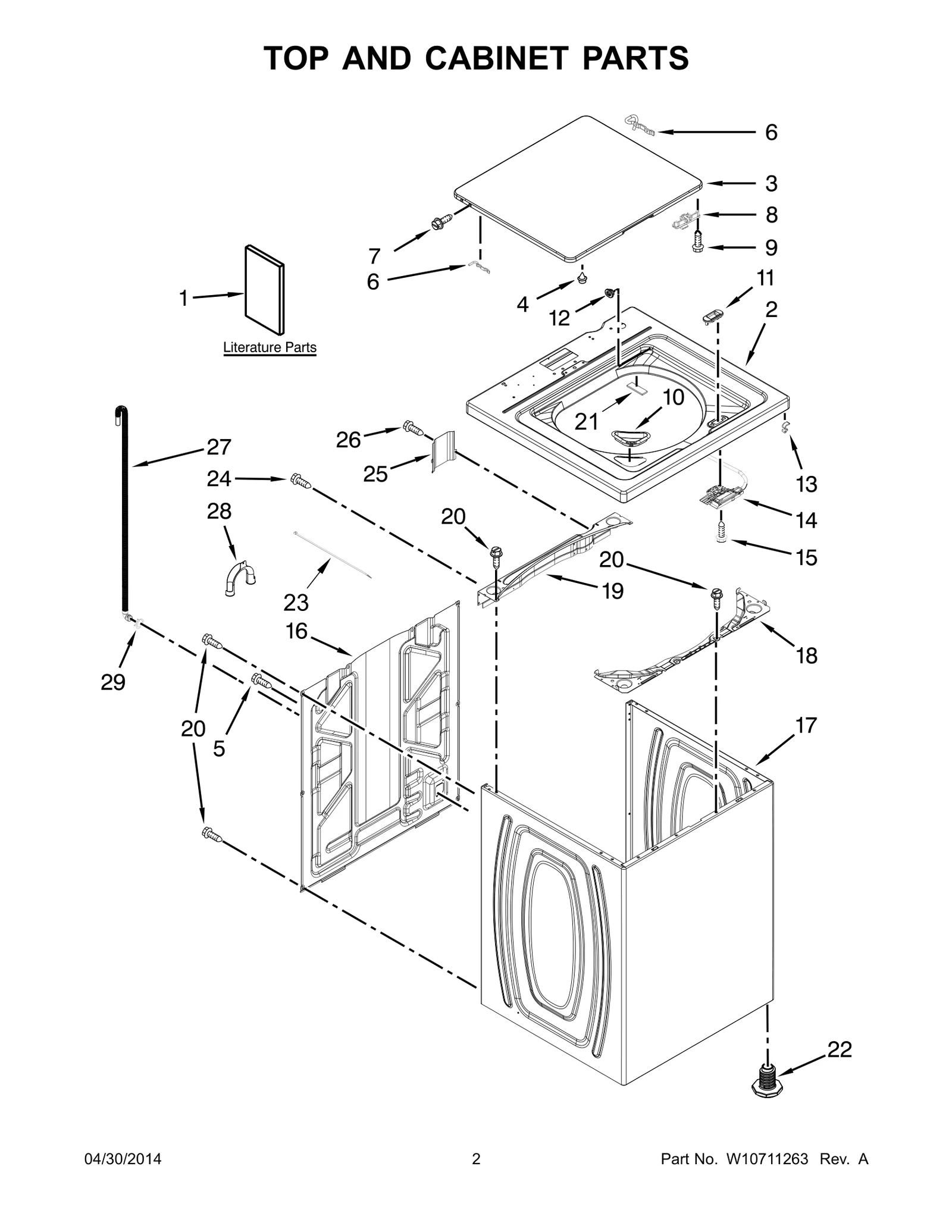 TOP AND CABINET PARTS