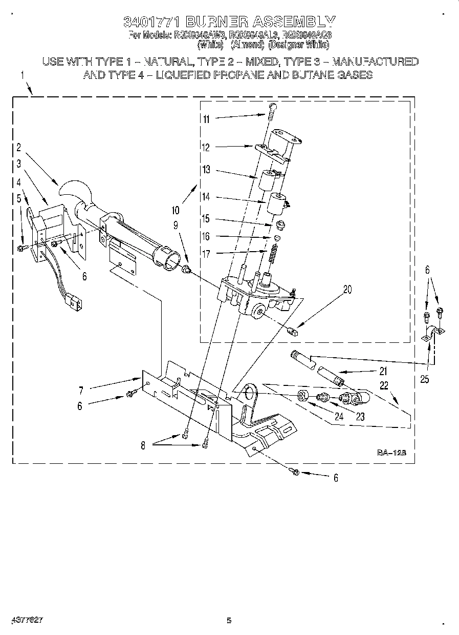 03 - 3401771 BURNER ASSEMBLY