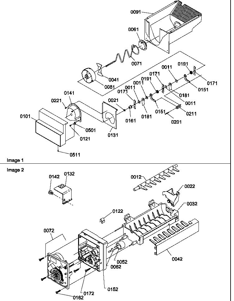 07 - ICE BUCKET AUGER AND ICE MAKER PARTS