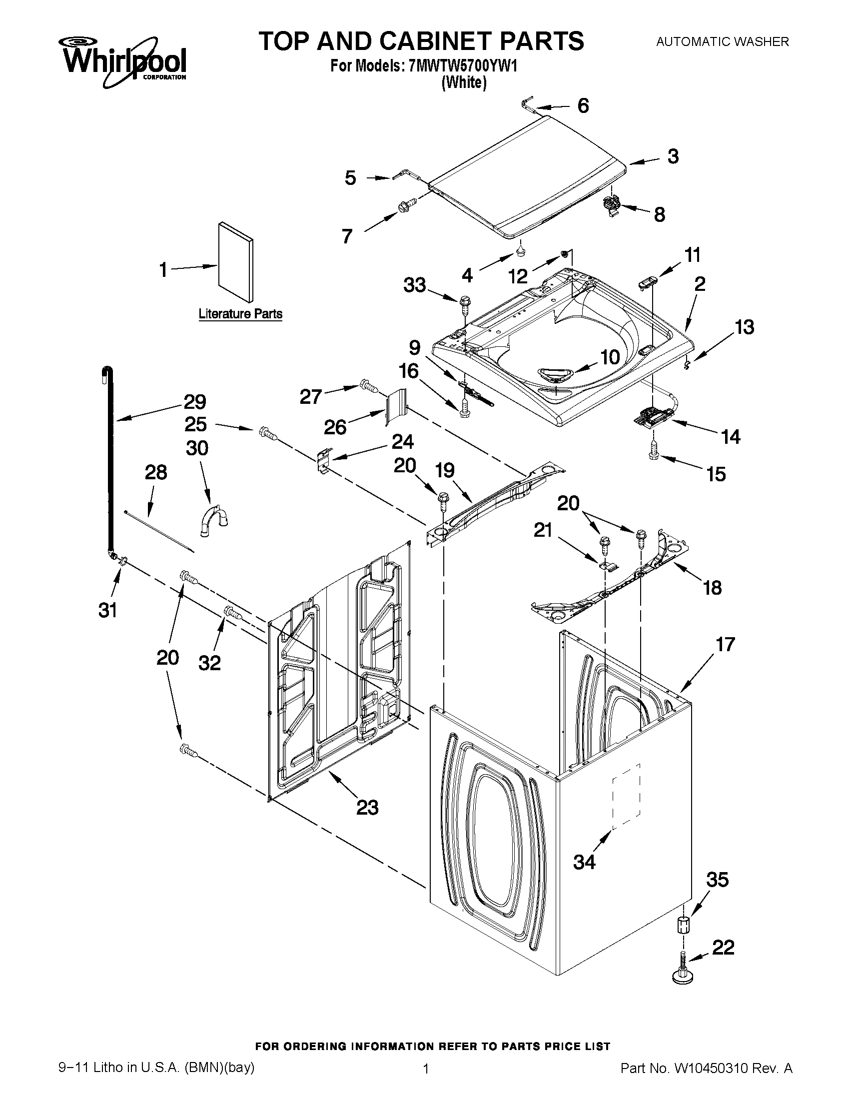 01 - TOP AND CABINET PARTS