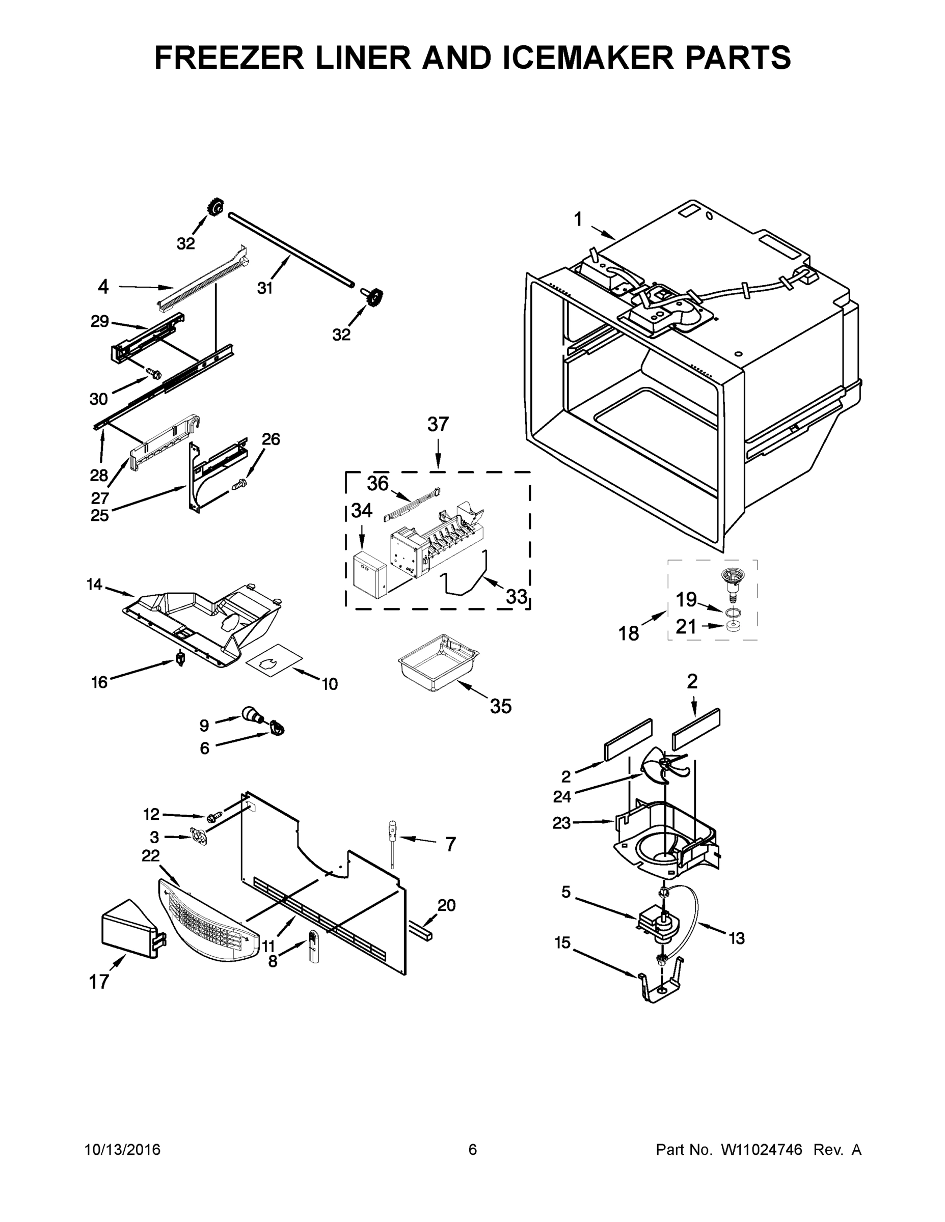 04 - FREEZER LINER AND ICEMAKER PARTS