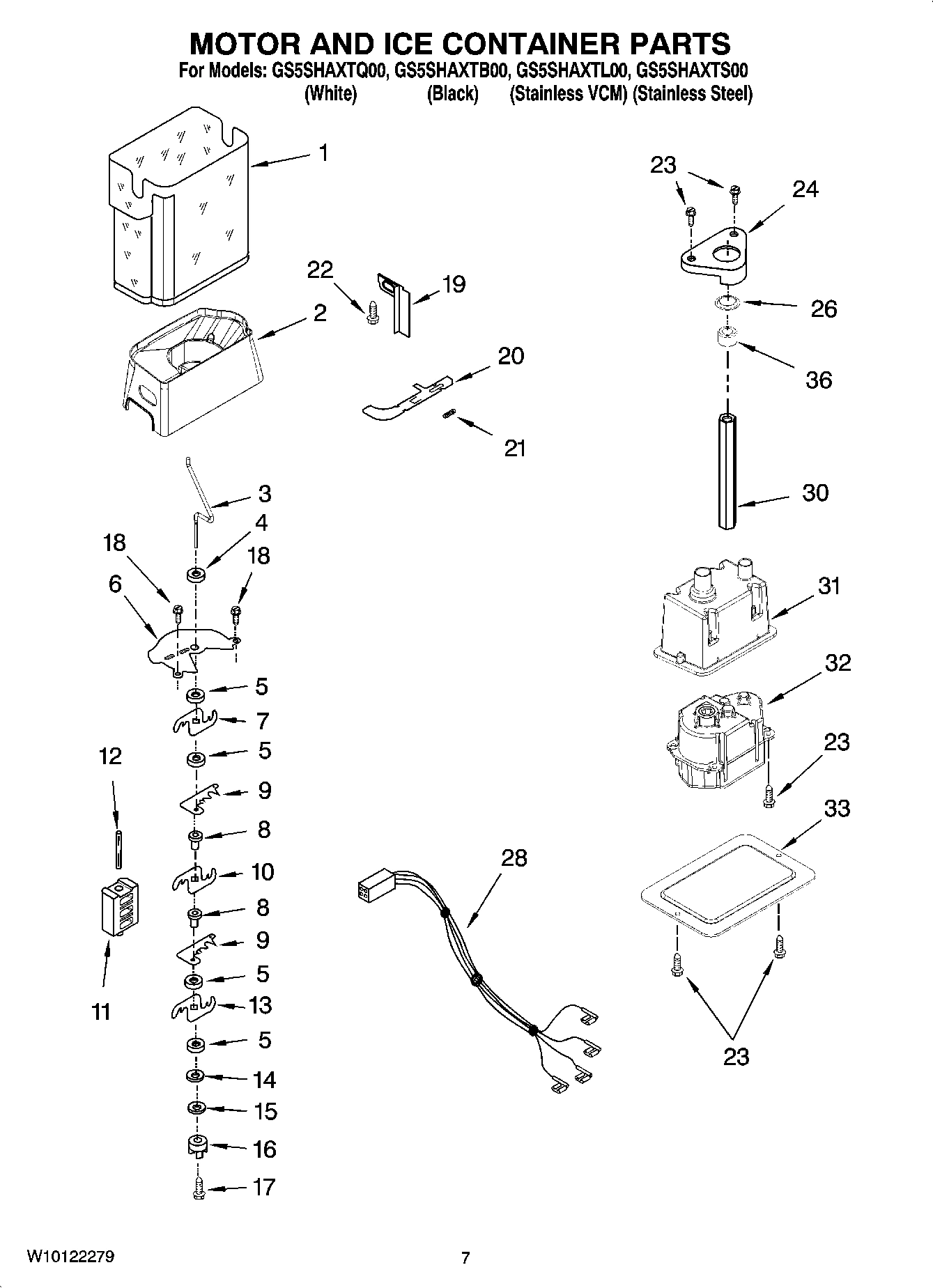 05 - MOTOR AND ICE CONTAINER PARTS