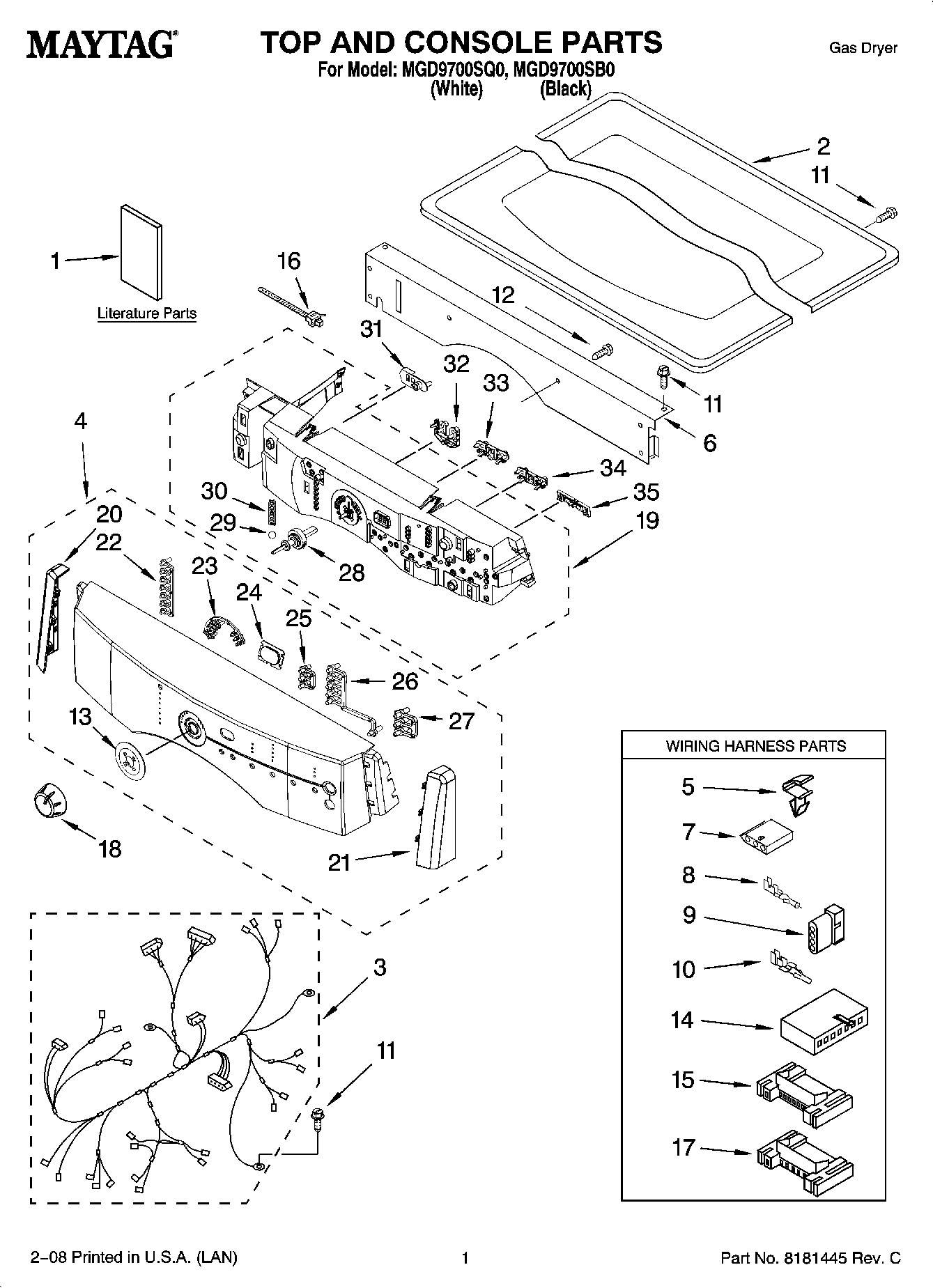 01 - TOP AND CONSOLE PARTS
