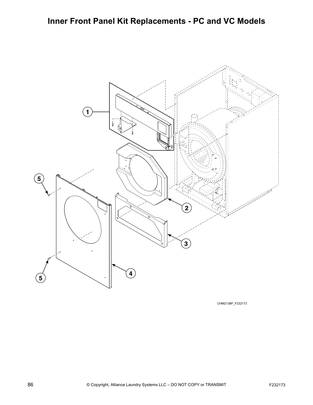 Inner Front Panel Kit Replacements - PC and VC Models