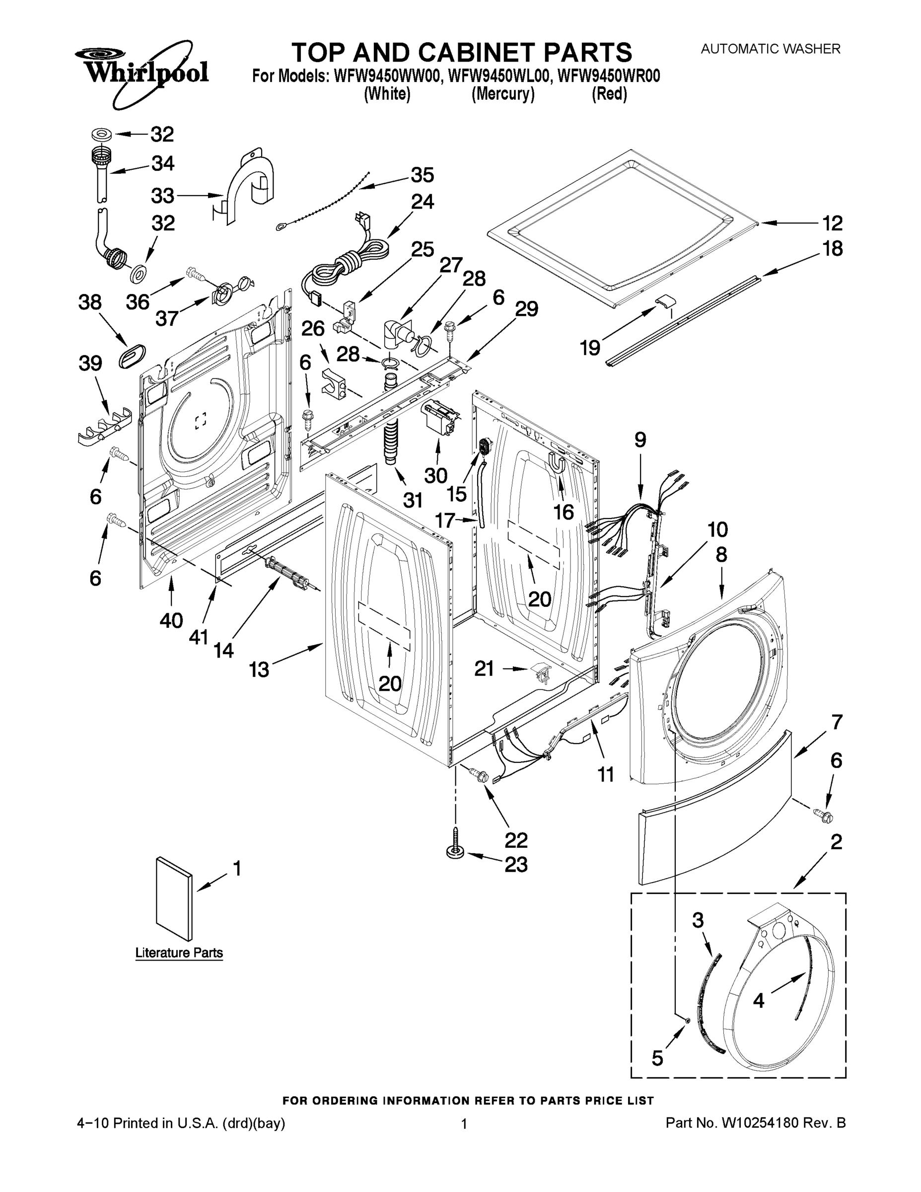 01 - TOP AND CABINET PARTS
