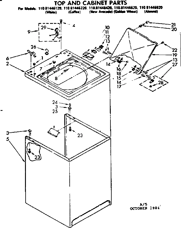 TOP AND CABINET PARTS
