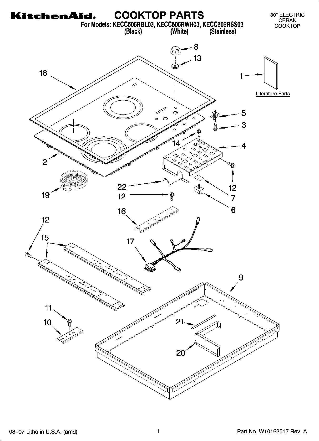 01 - COOKTOP PARTS, OPTIONAL PARTS