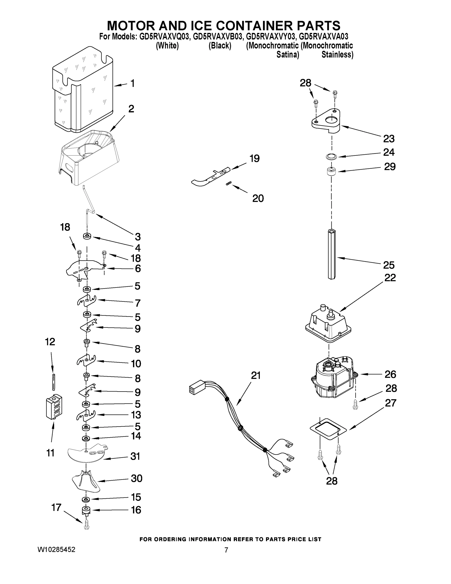 05 - MOTOR AND ICE CONTAINER PARTS