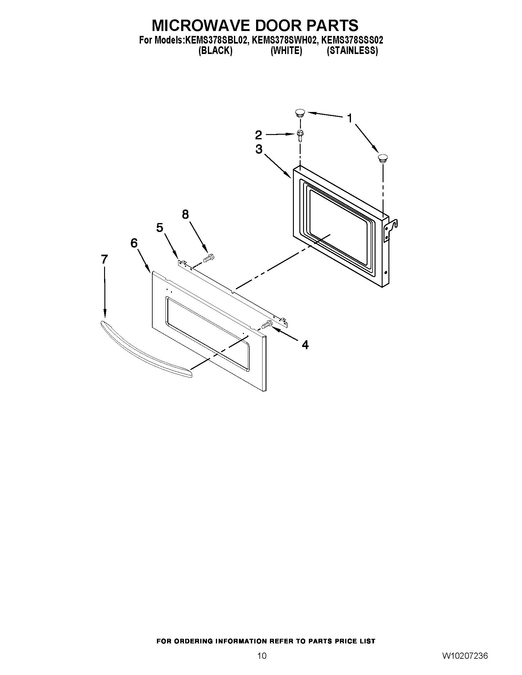 08 - MICROWAVE DOOR PARTS