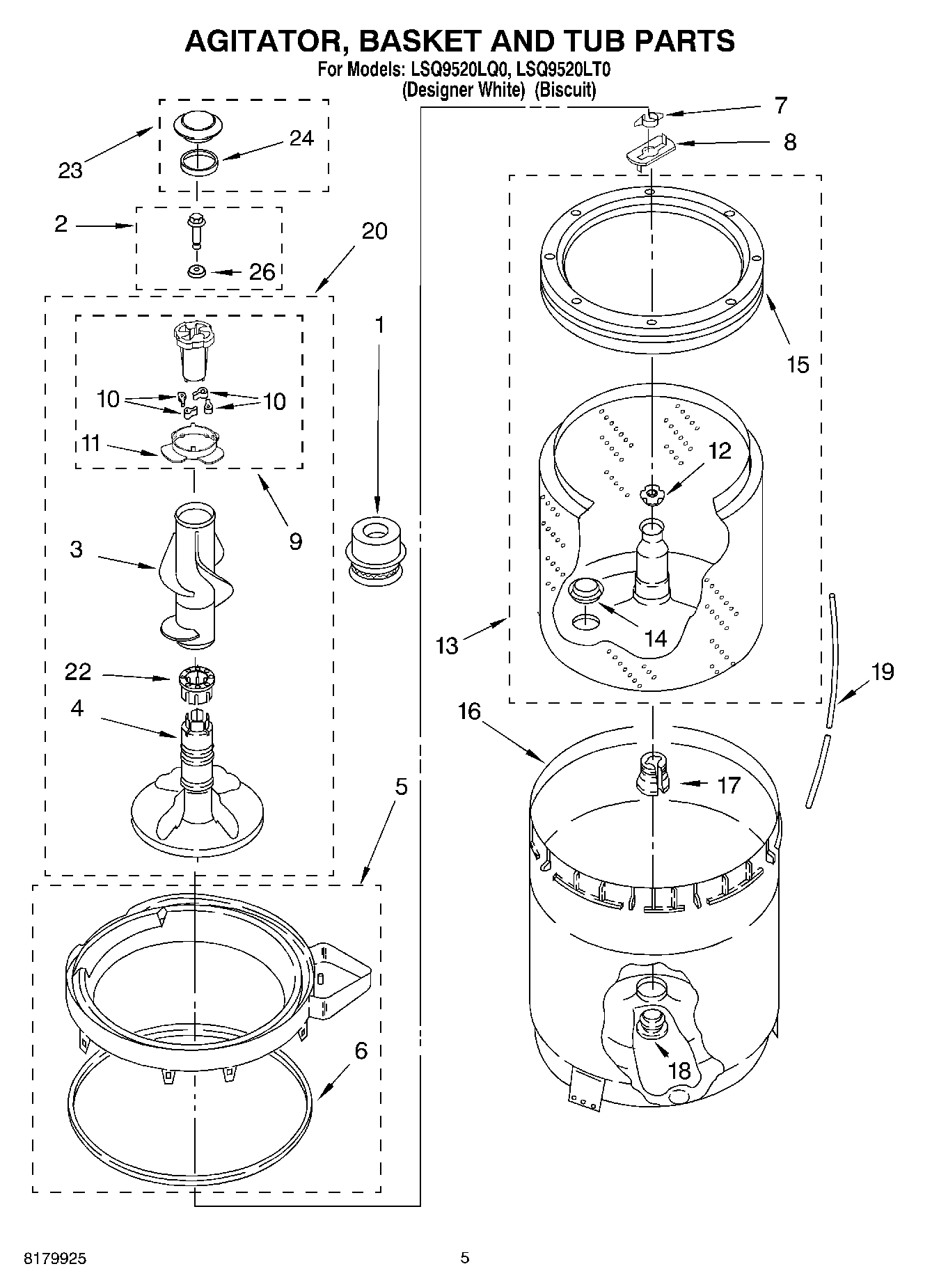 03 - AGITATOR, BASKET AND TUB