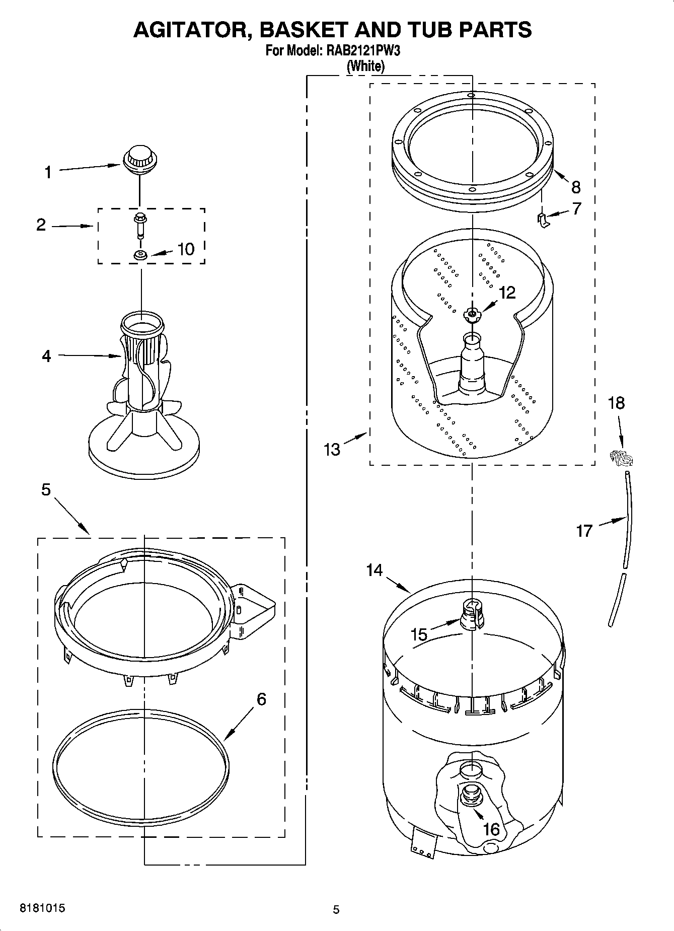 03 - AGITATOR, BASKET AND TUB PARTS