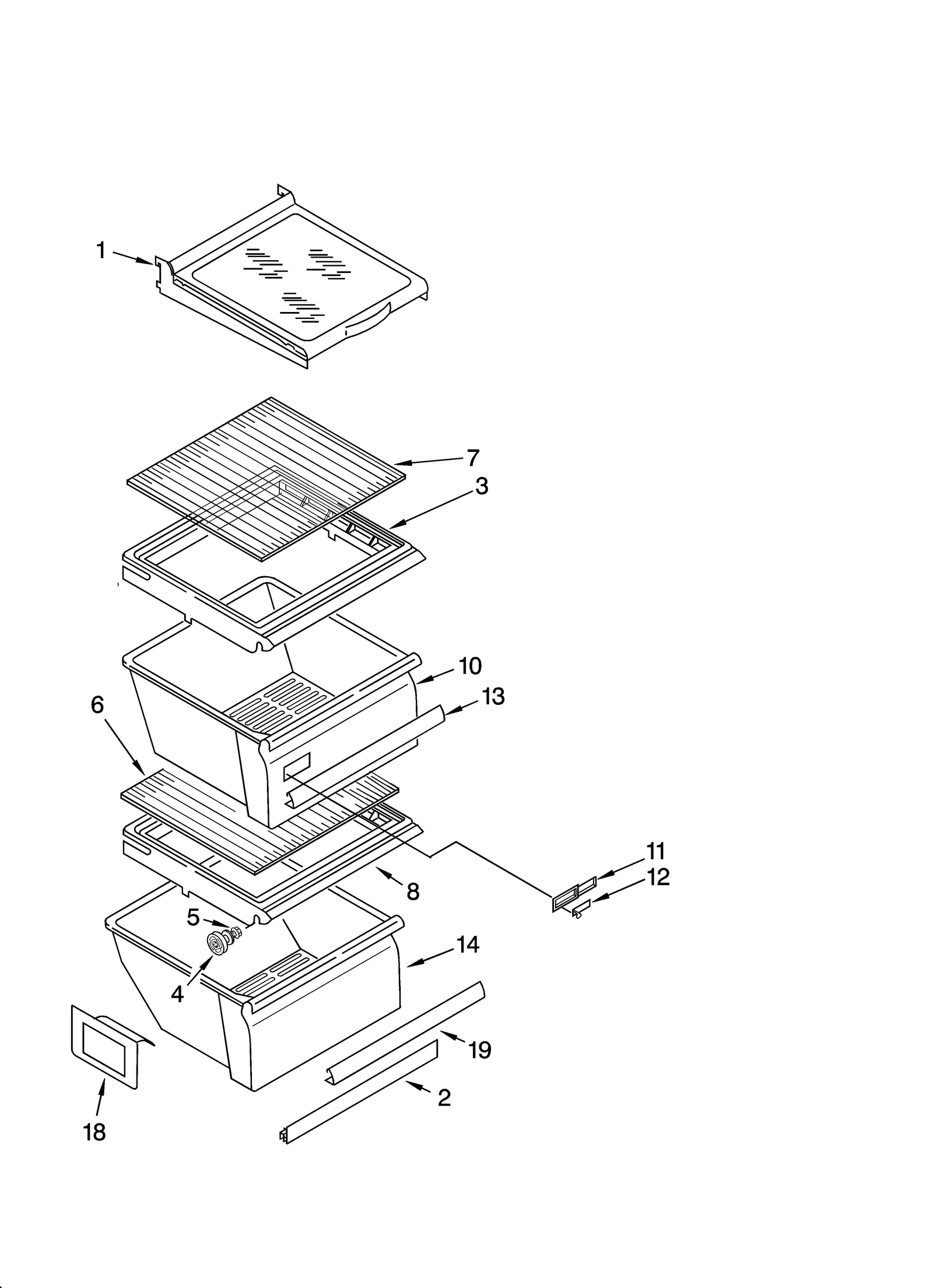REFRIGERATOR SHELF PARTS