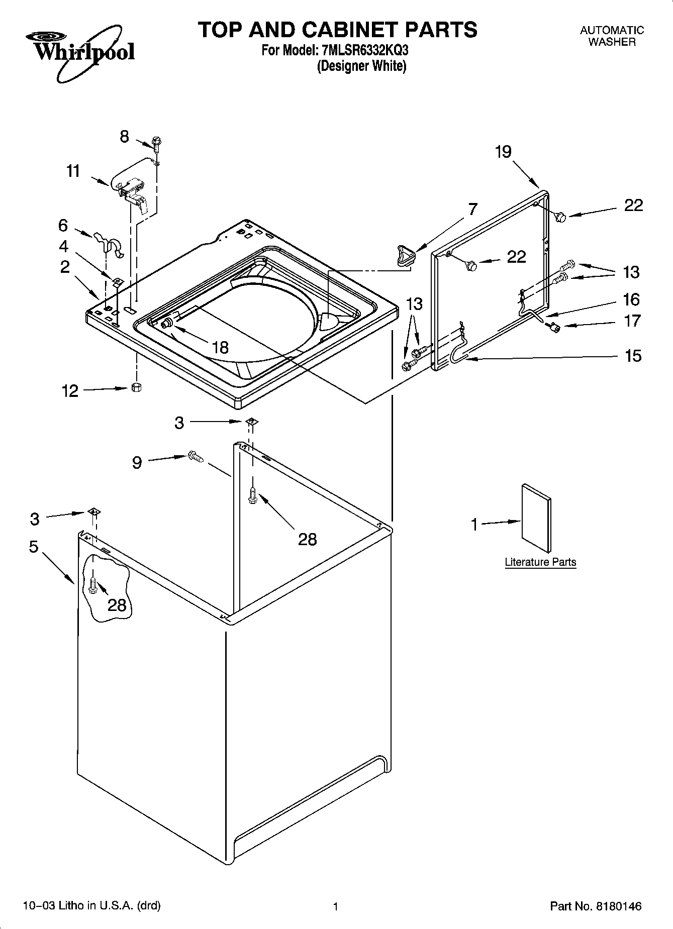 01 - TOP AND CABINET PARTS