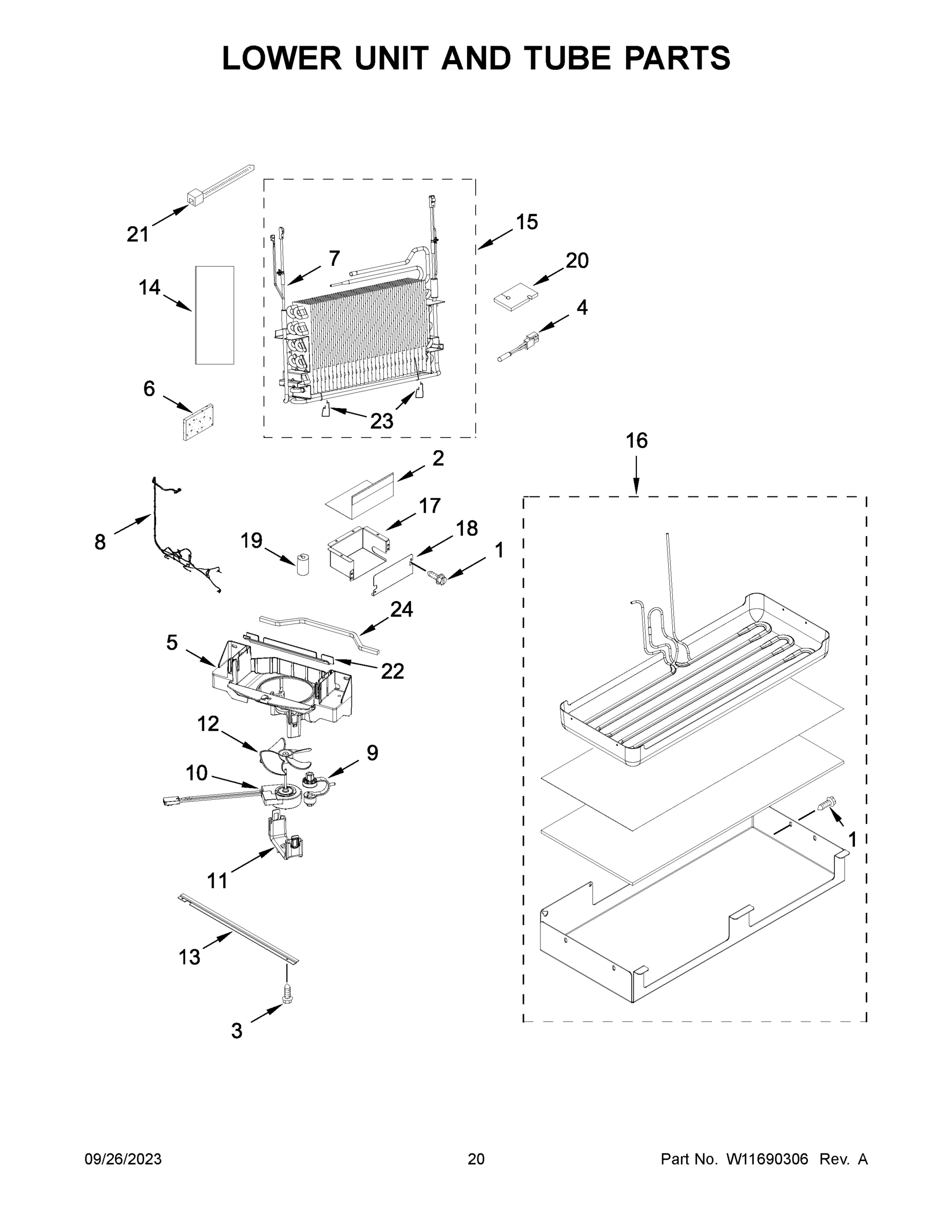 11 - LOWER UNIT AND TUBE PARTS