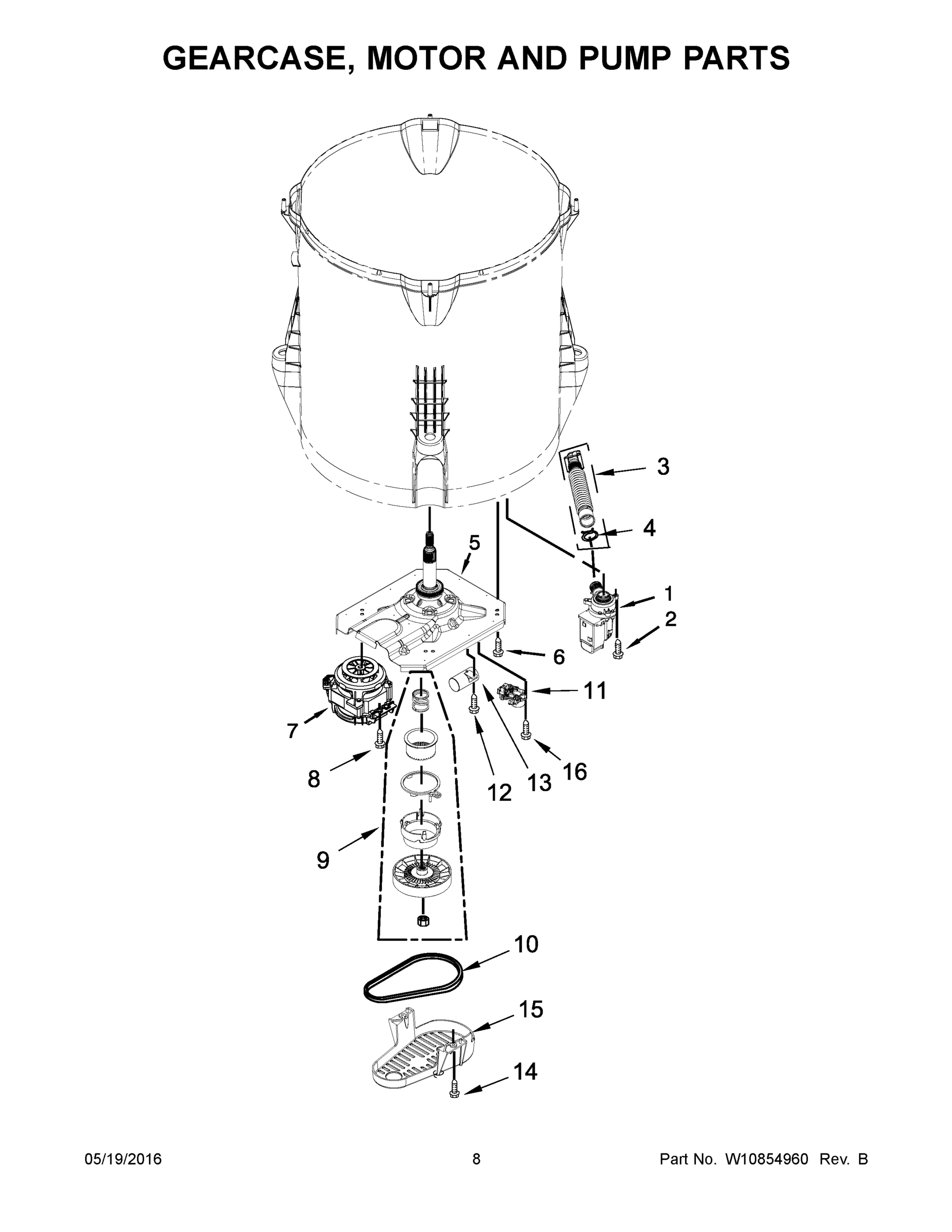 05 - GEARCASE, MOTOR AND PUMP PARTS