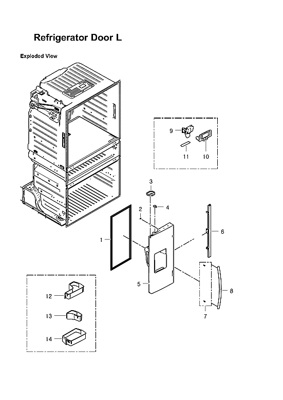 Left Refrigerator Door Parts