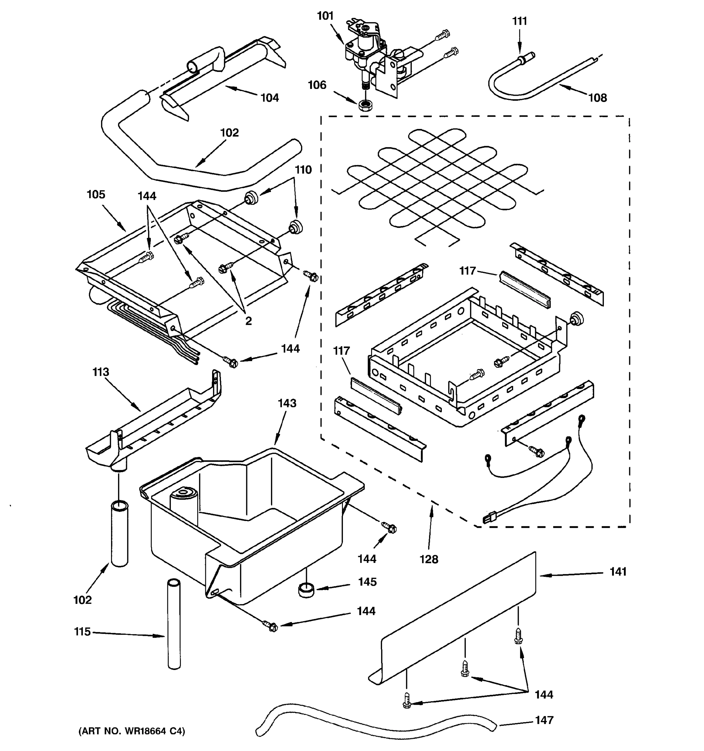 EVAPORATOR, ICE CUTTER GRID & WATER PARTS