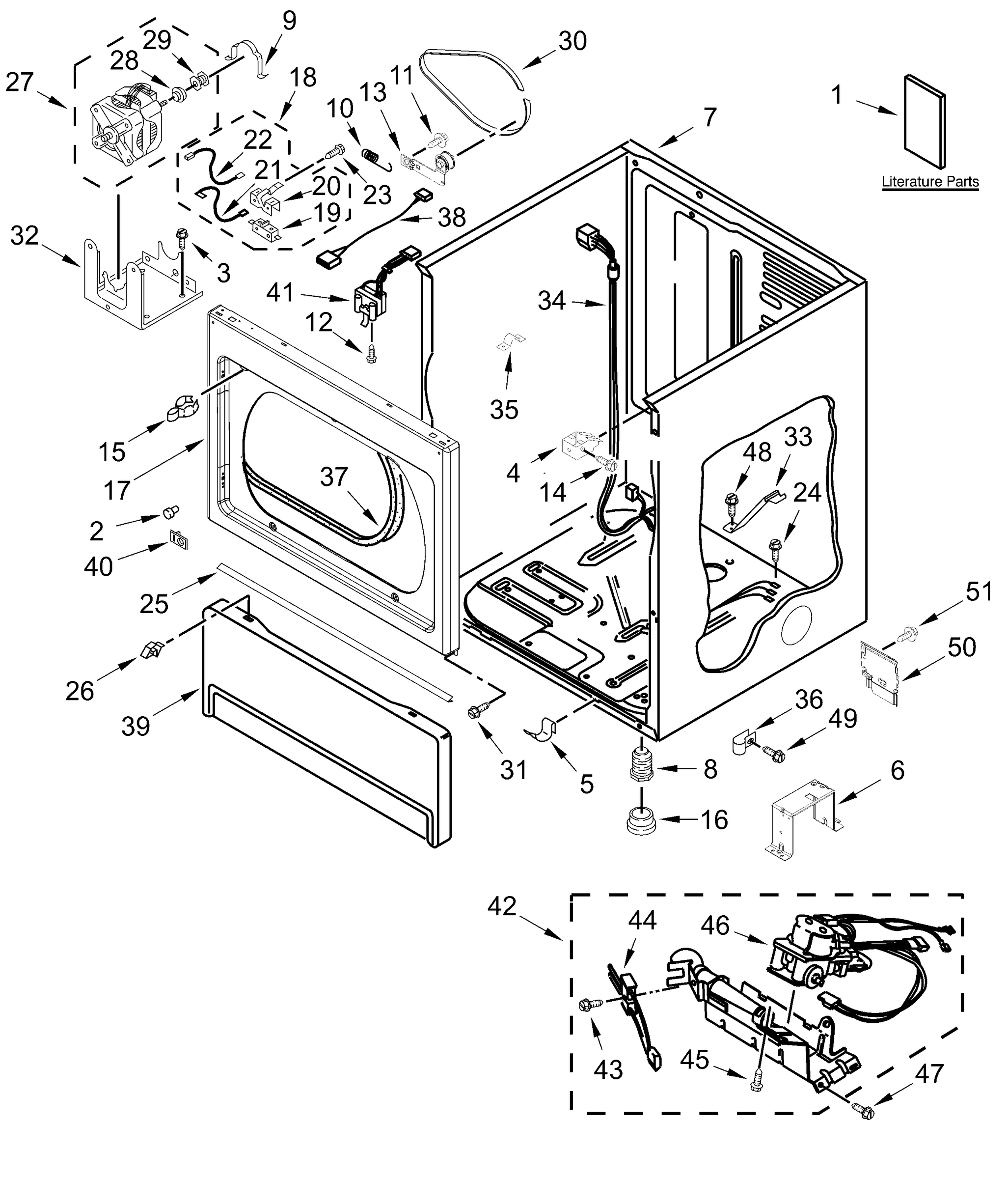 LOWER CABINET AND FRONT PANEL PARTS