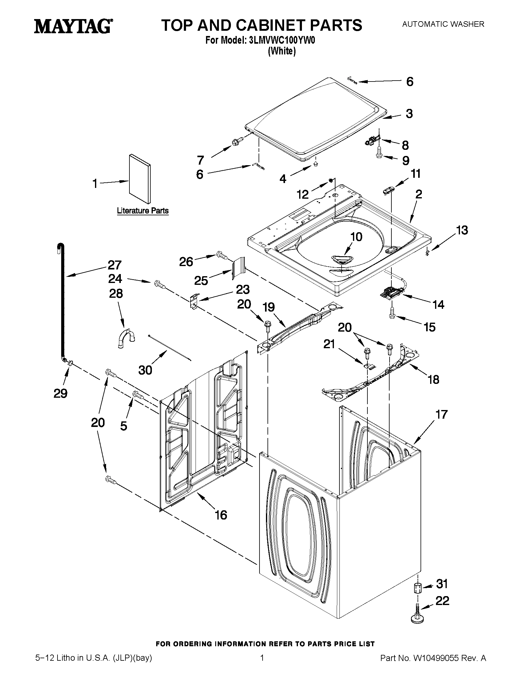 01 - TOP AND CABINET PARTS