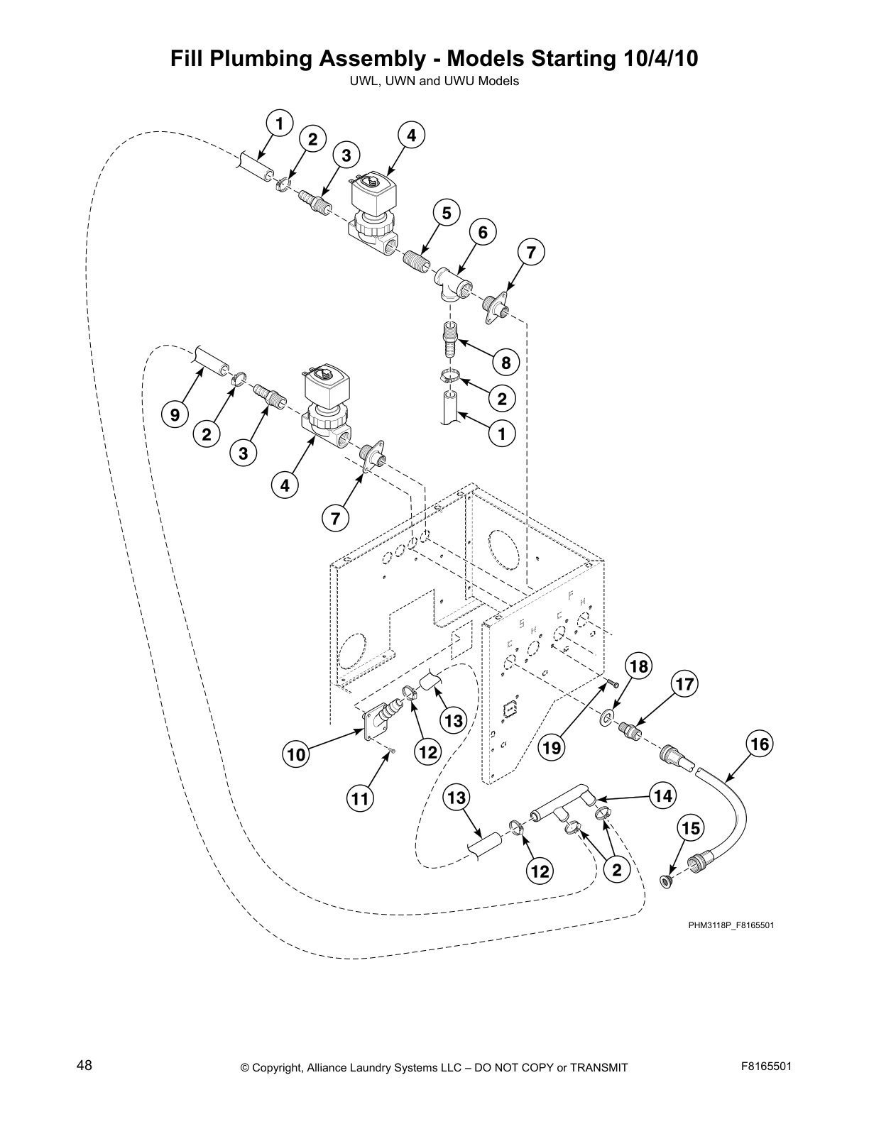 Fill Plumbing Assembly - Models Starting 10/4/10