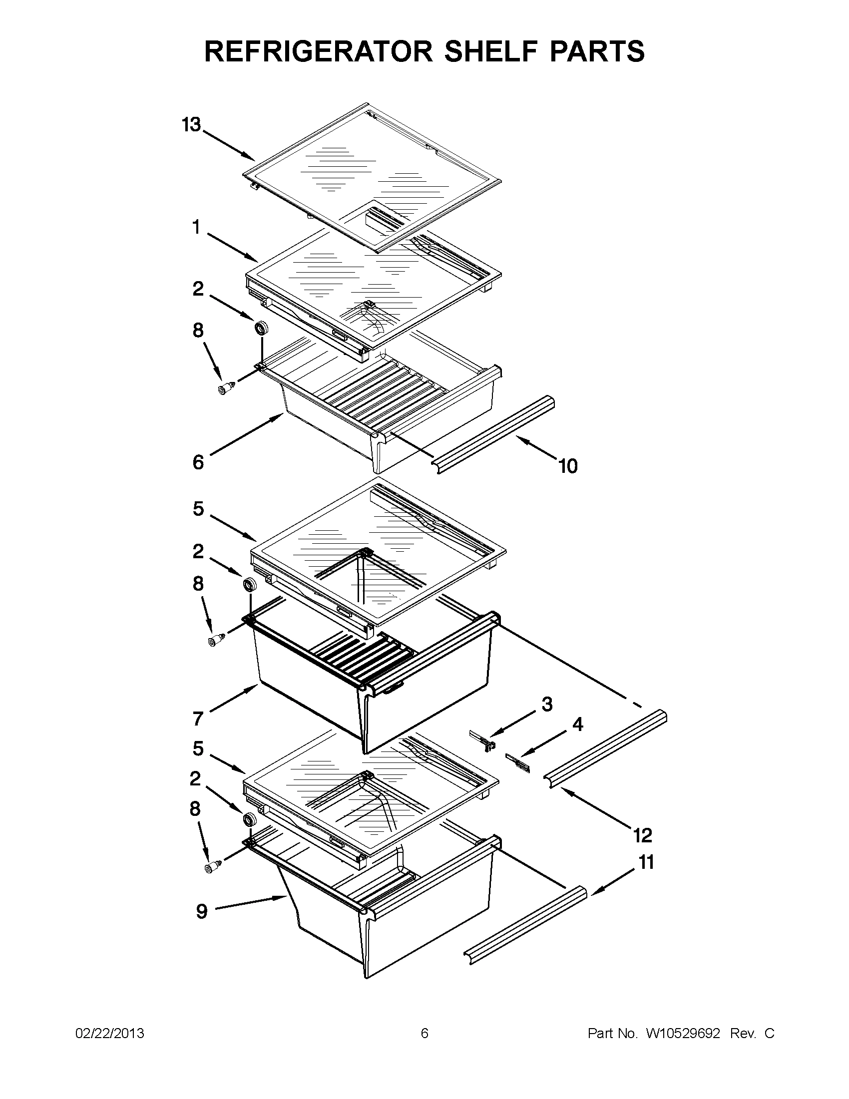 03 - REFRIGERATOR SHELF PARTS