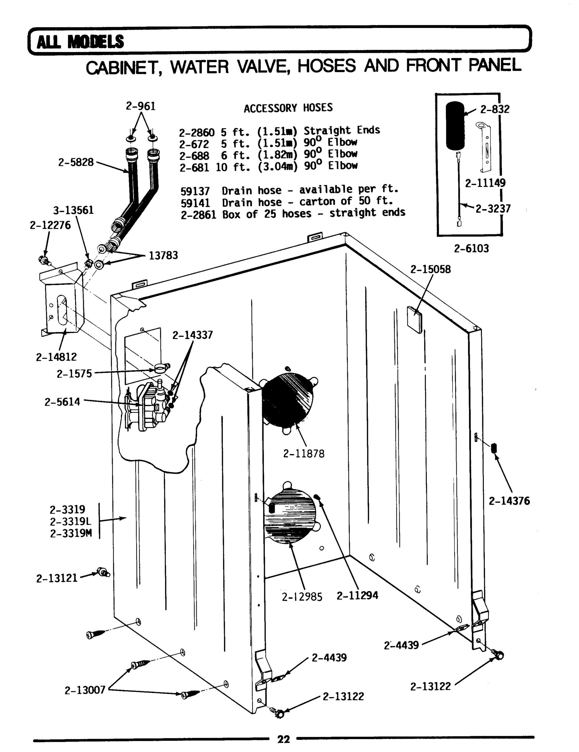 05 - CABINET, WATER VALVE, HOSES & FRNT PANEL