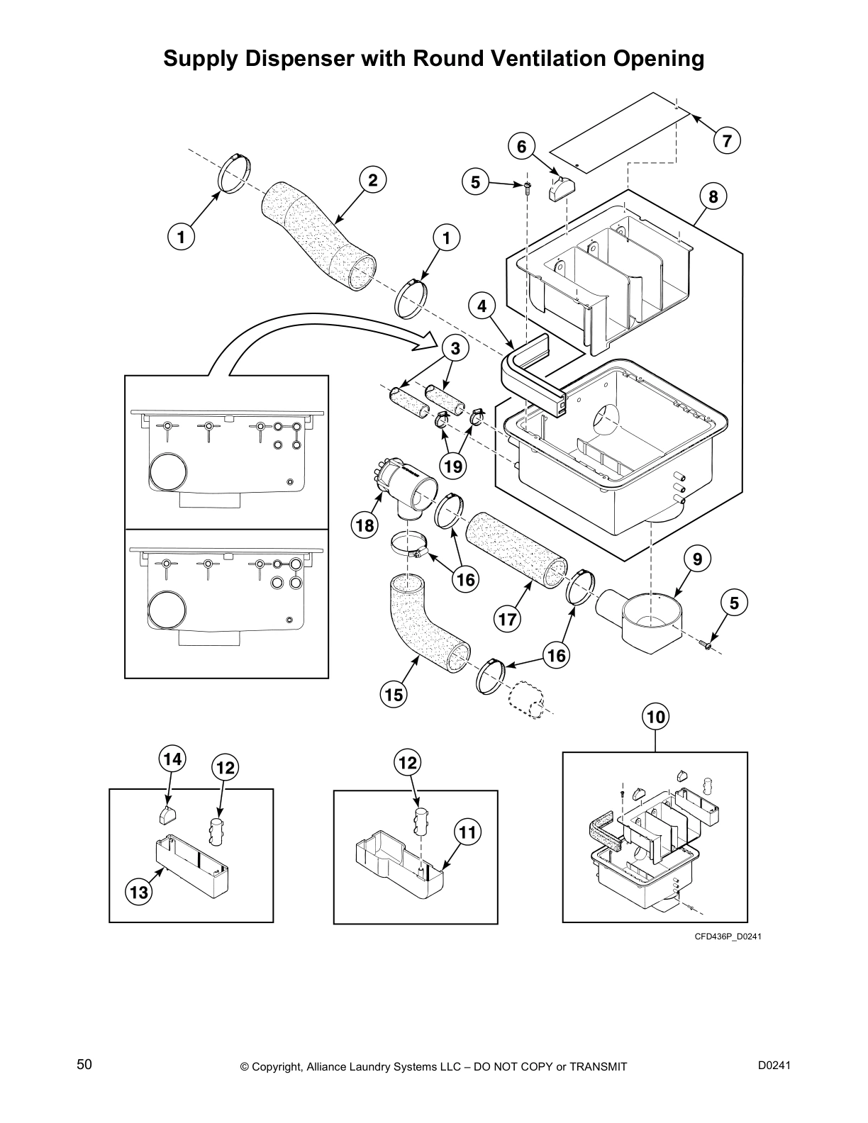 Supply Dispenser with Round Ventilation Opening