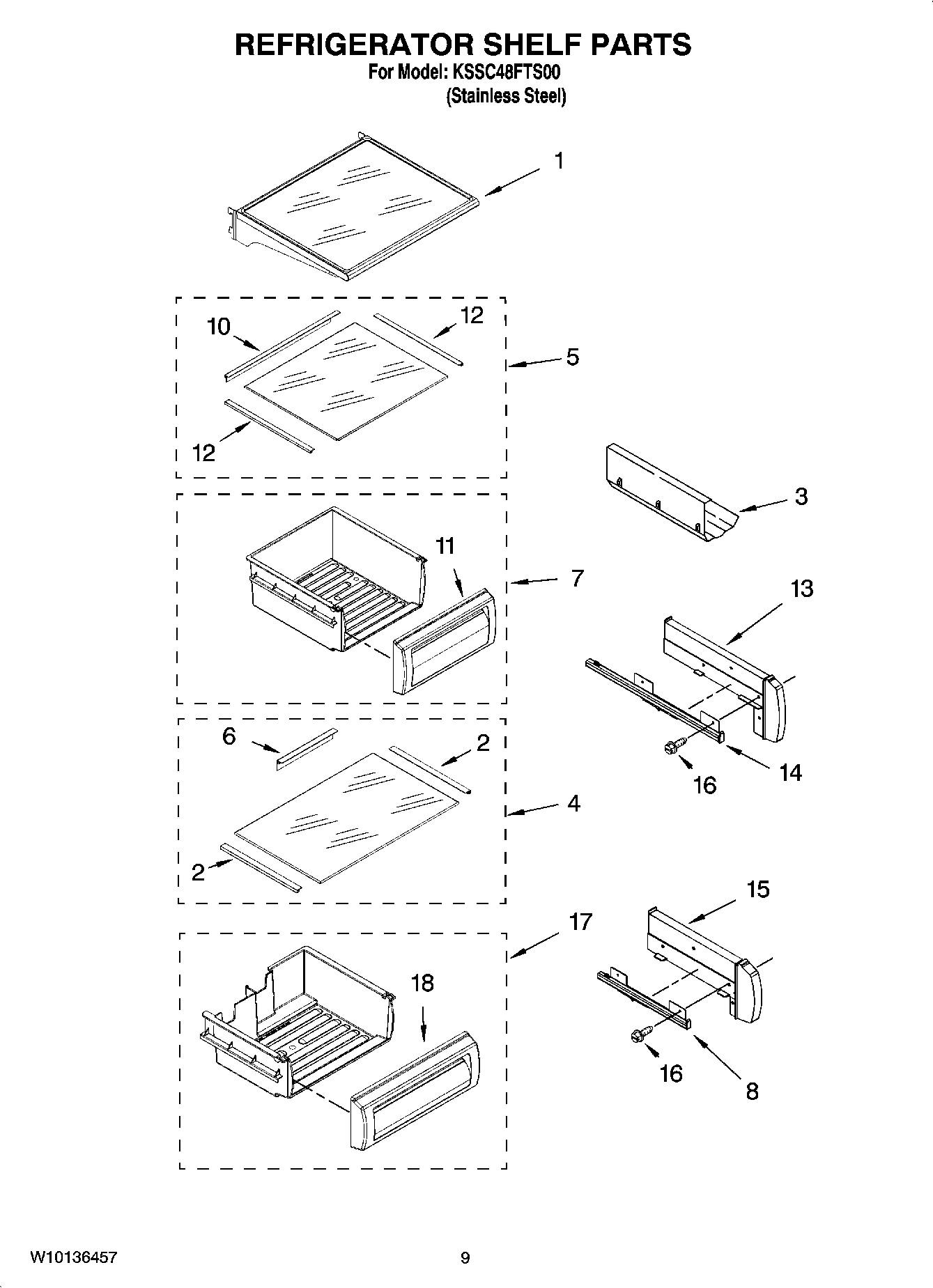 07 - REFRIGERATOR SHELF PARTS