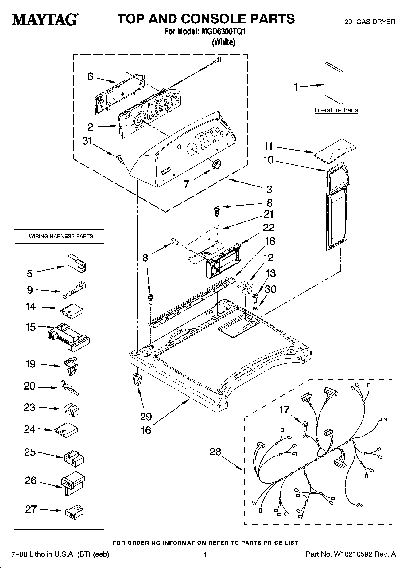 01 - TOP AND CONSOLE PARTS