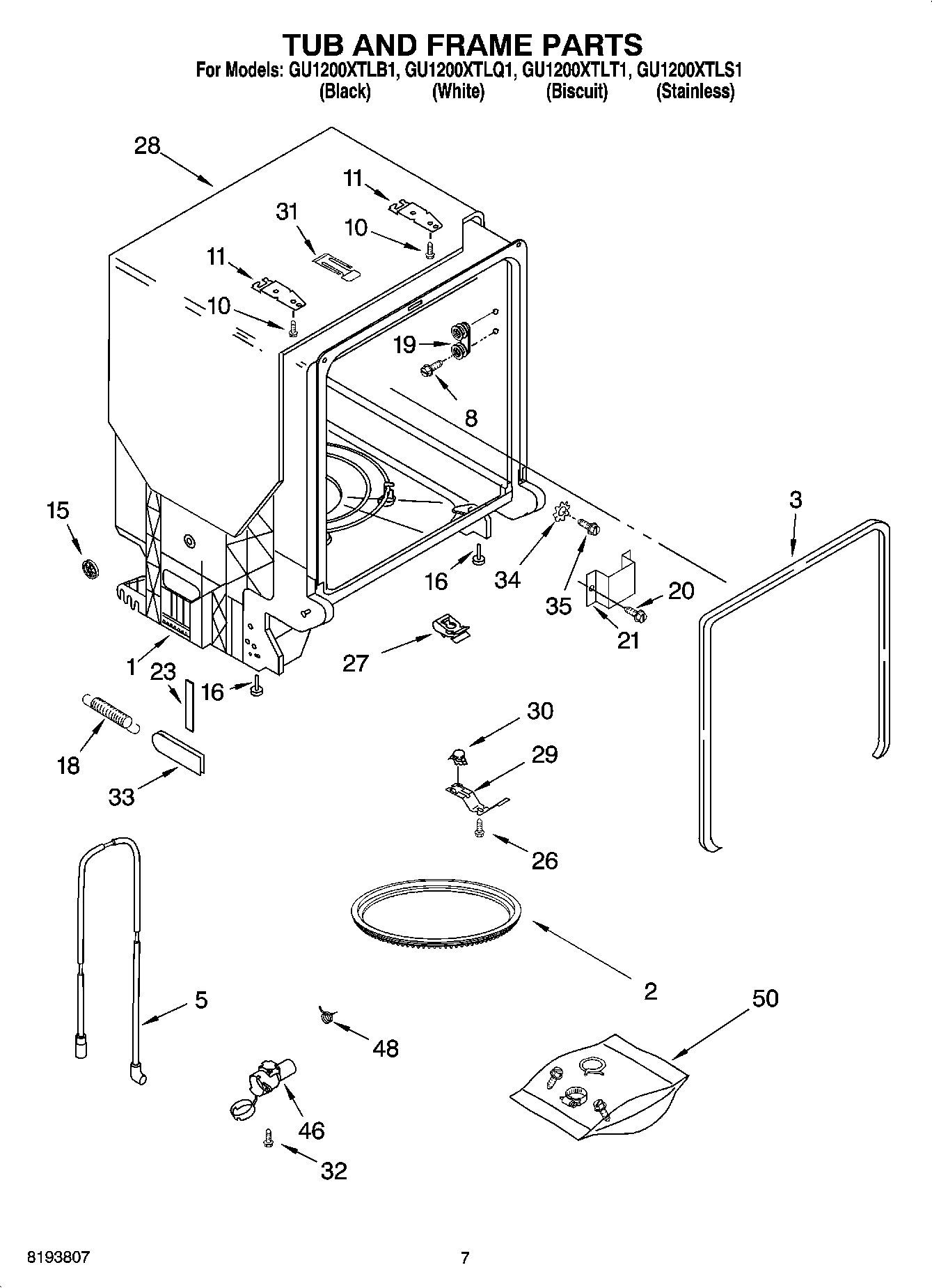07 - TUB AND FRAME PARTS