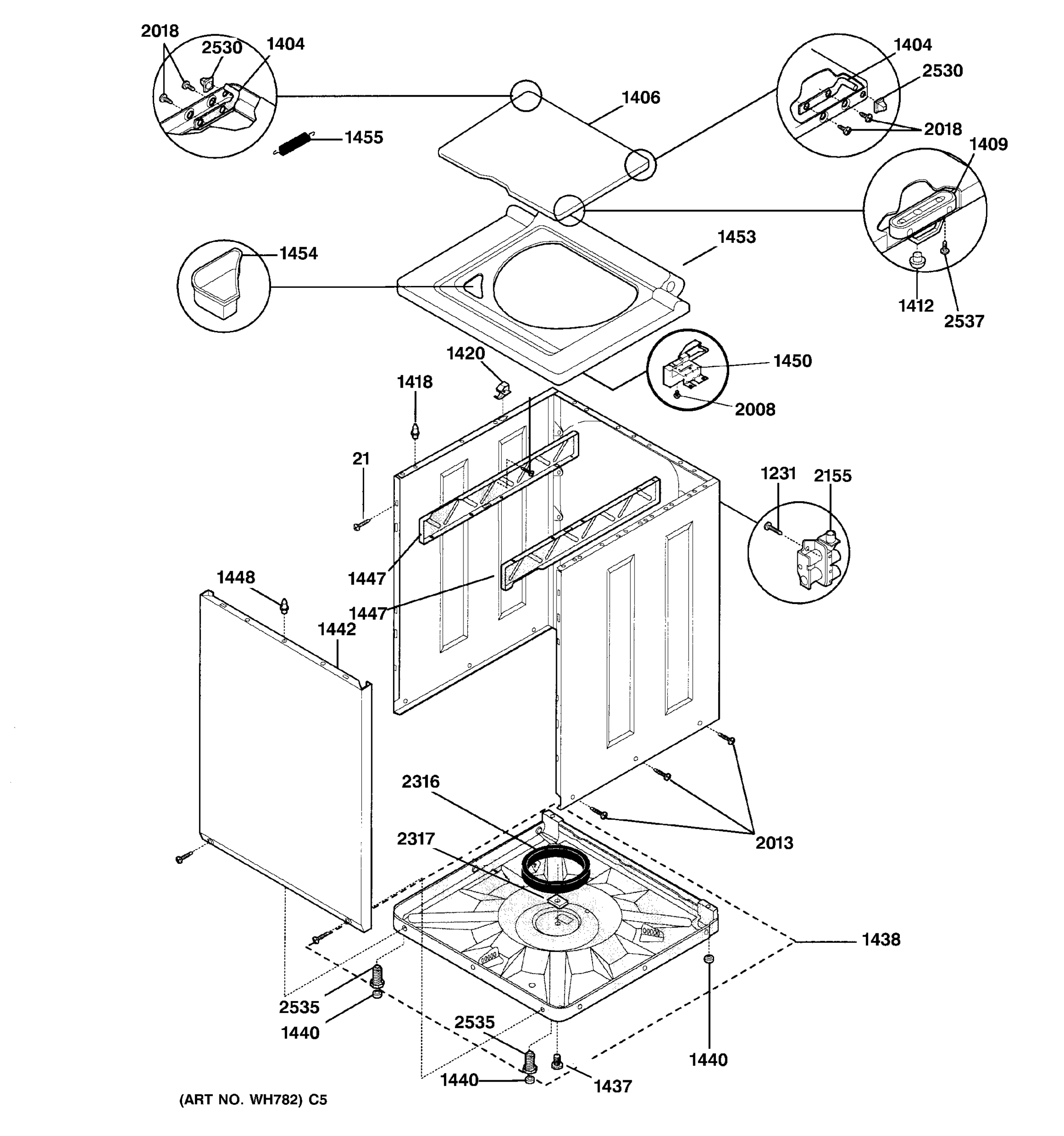 WASHER LOWER CABINET & TOP
