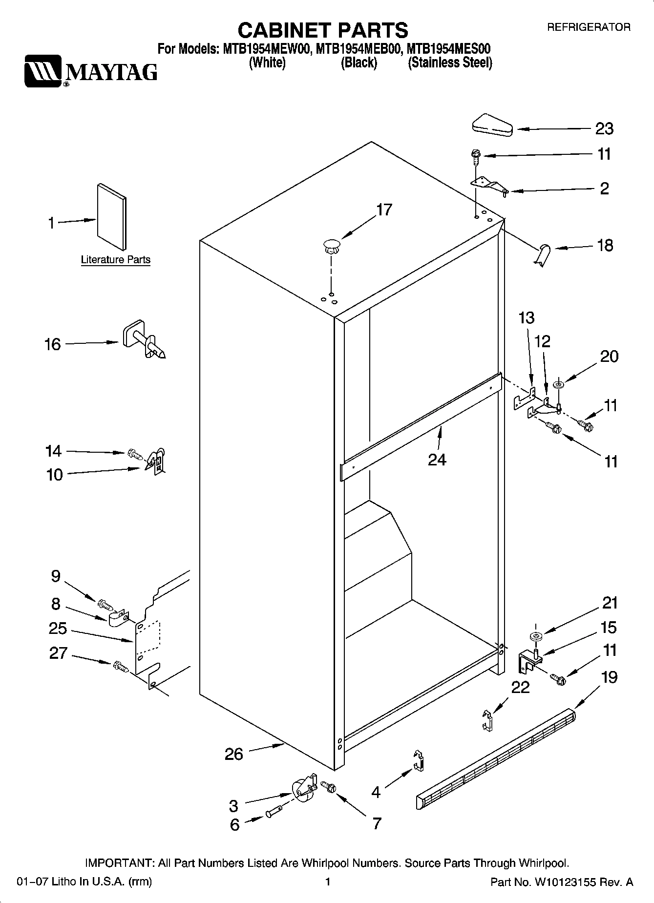 01 - CABINET PARTS