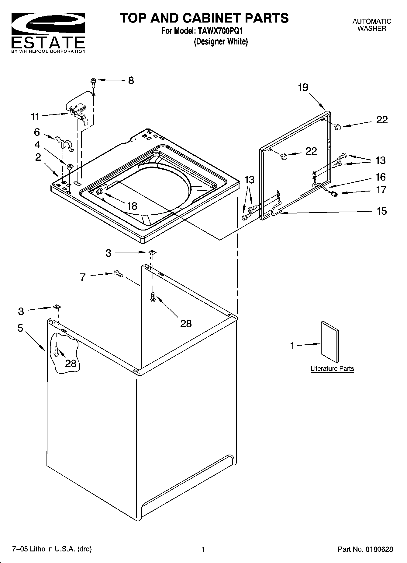 01 - TOP AND CABINET PARTS