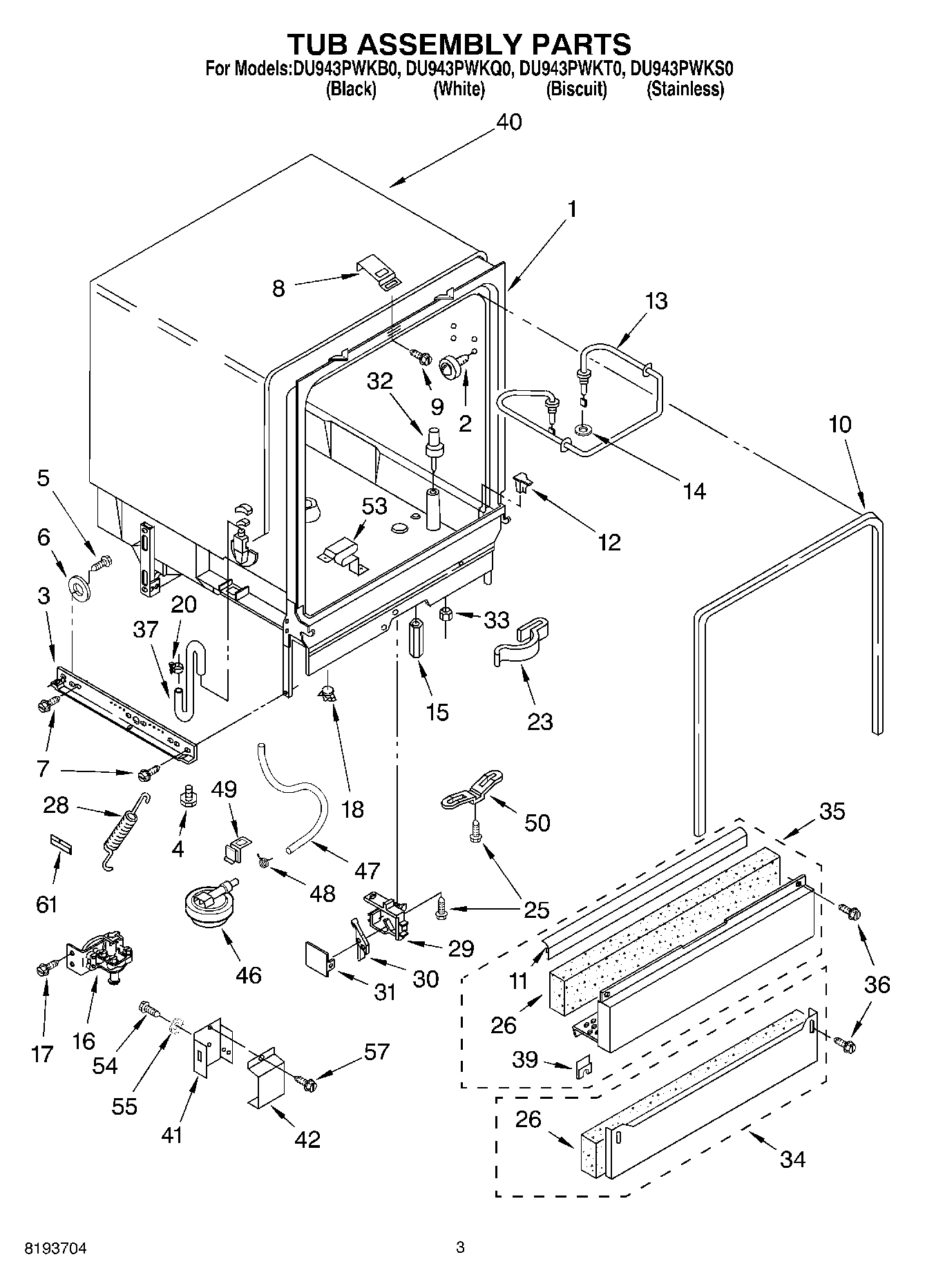 03 - TUB ASSEMBLY PARTS