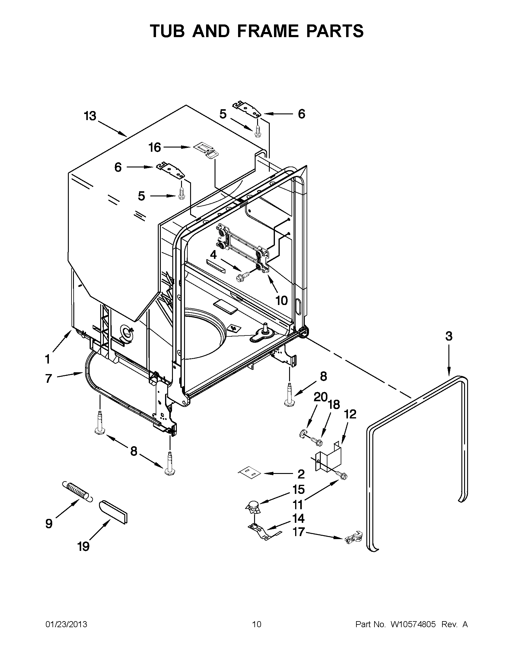 05 - TUB AND FRAME PARTS