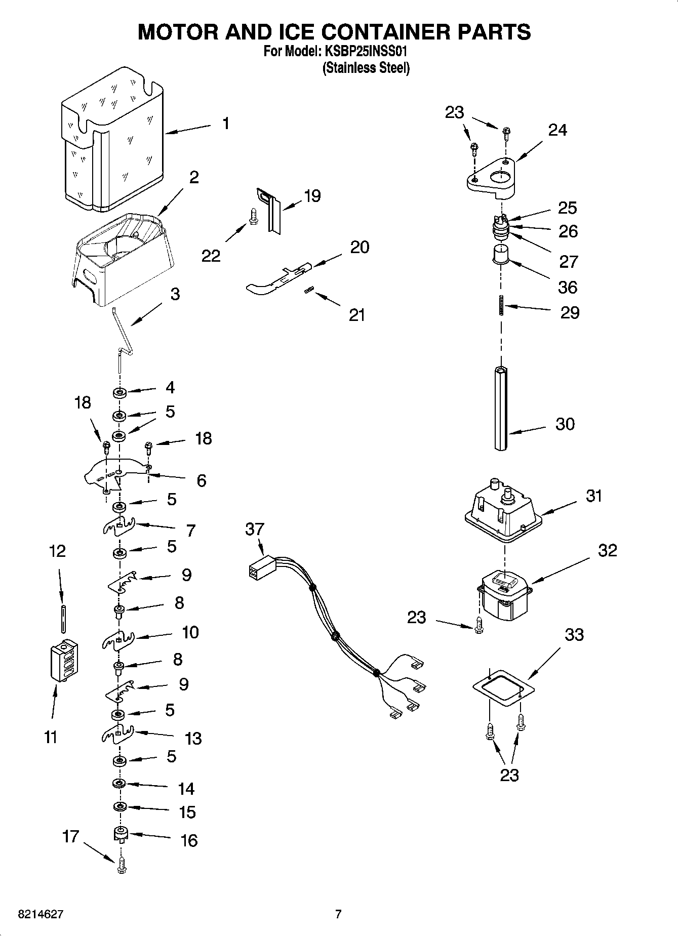 05 - MOTOR AND ICE CONTAINER PARTS