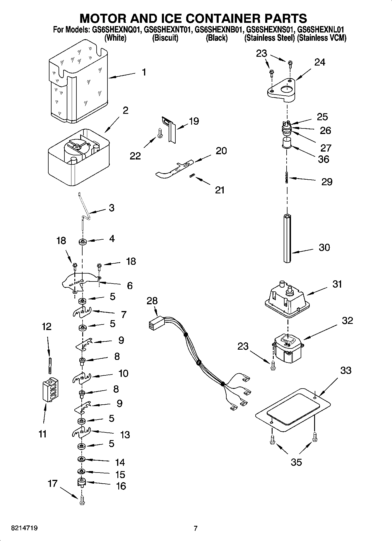 05 - MOTOR AND ICE CONTAINER PARTS