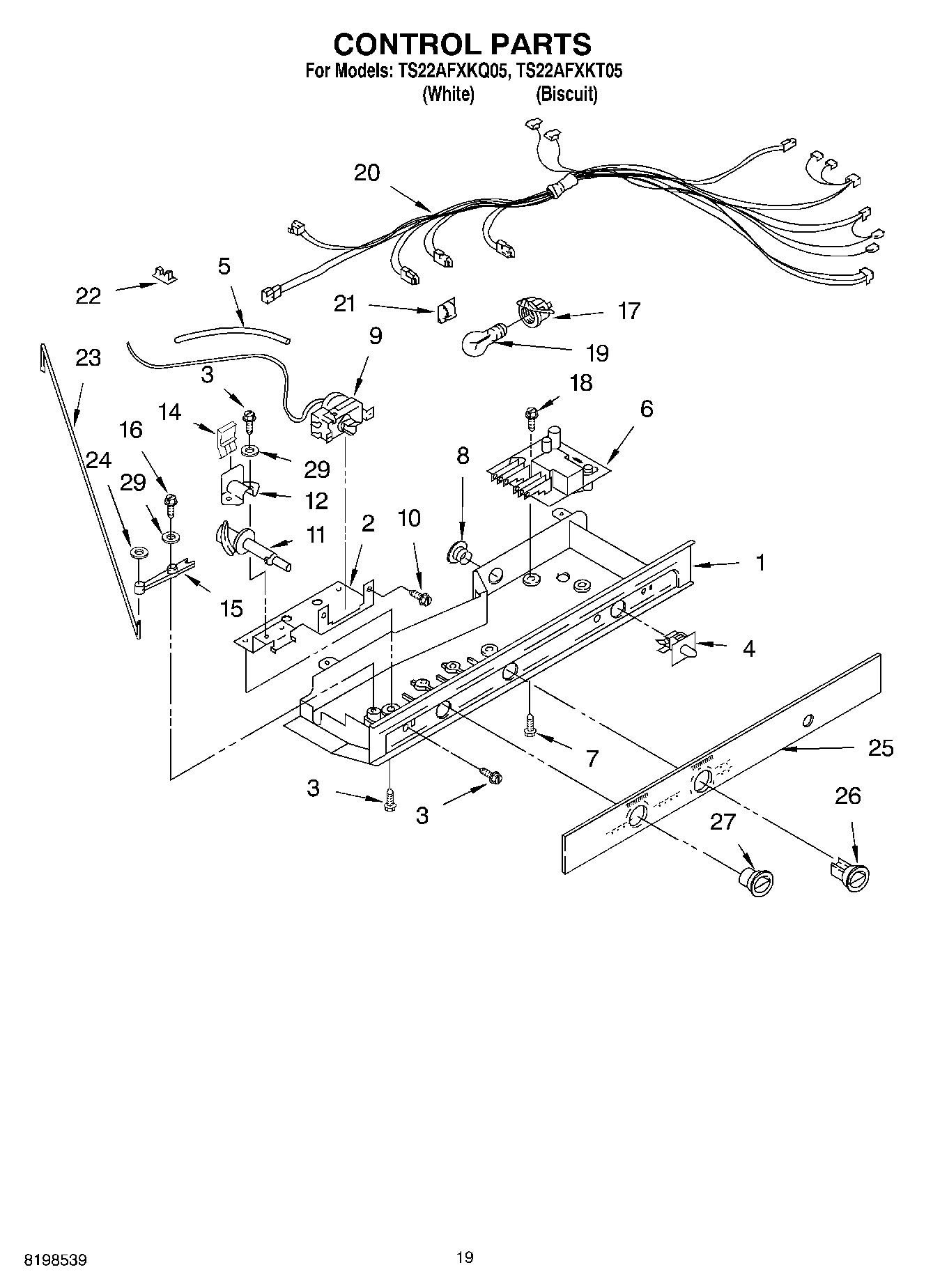 12 - CONTROL PARTS, PARTS NOT ILLUSTRATED