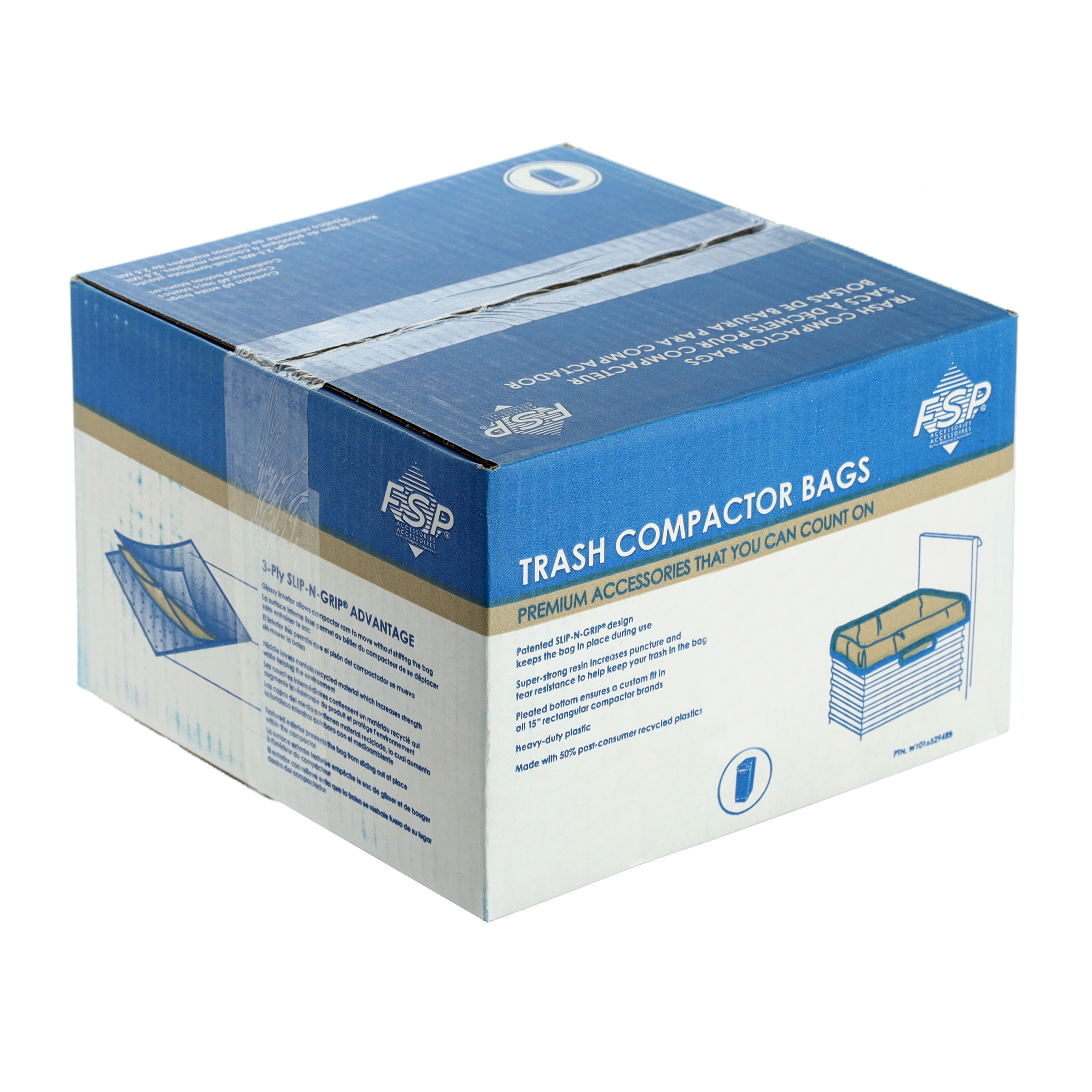 Whirlpool Trash Compactor Bags - 180 Count OEM Replacement Bags With Slip-Resistant Design