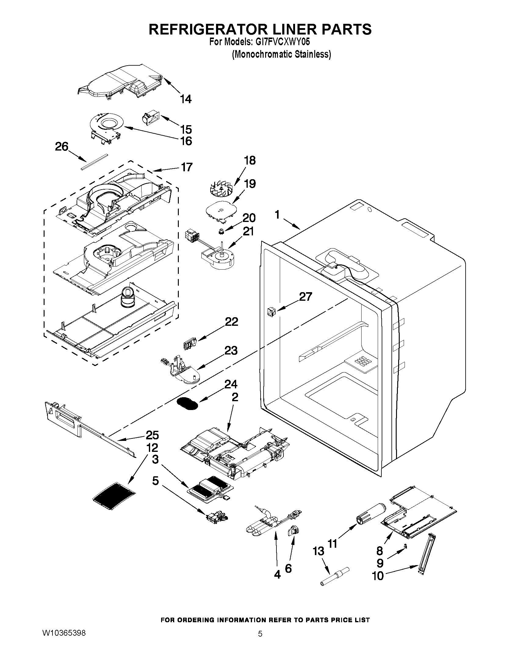 03 - REFRIGERATOR LINER PARTS