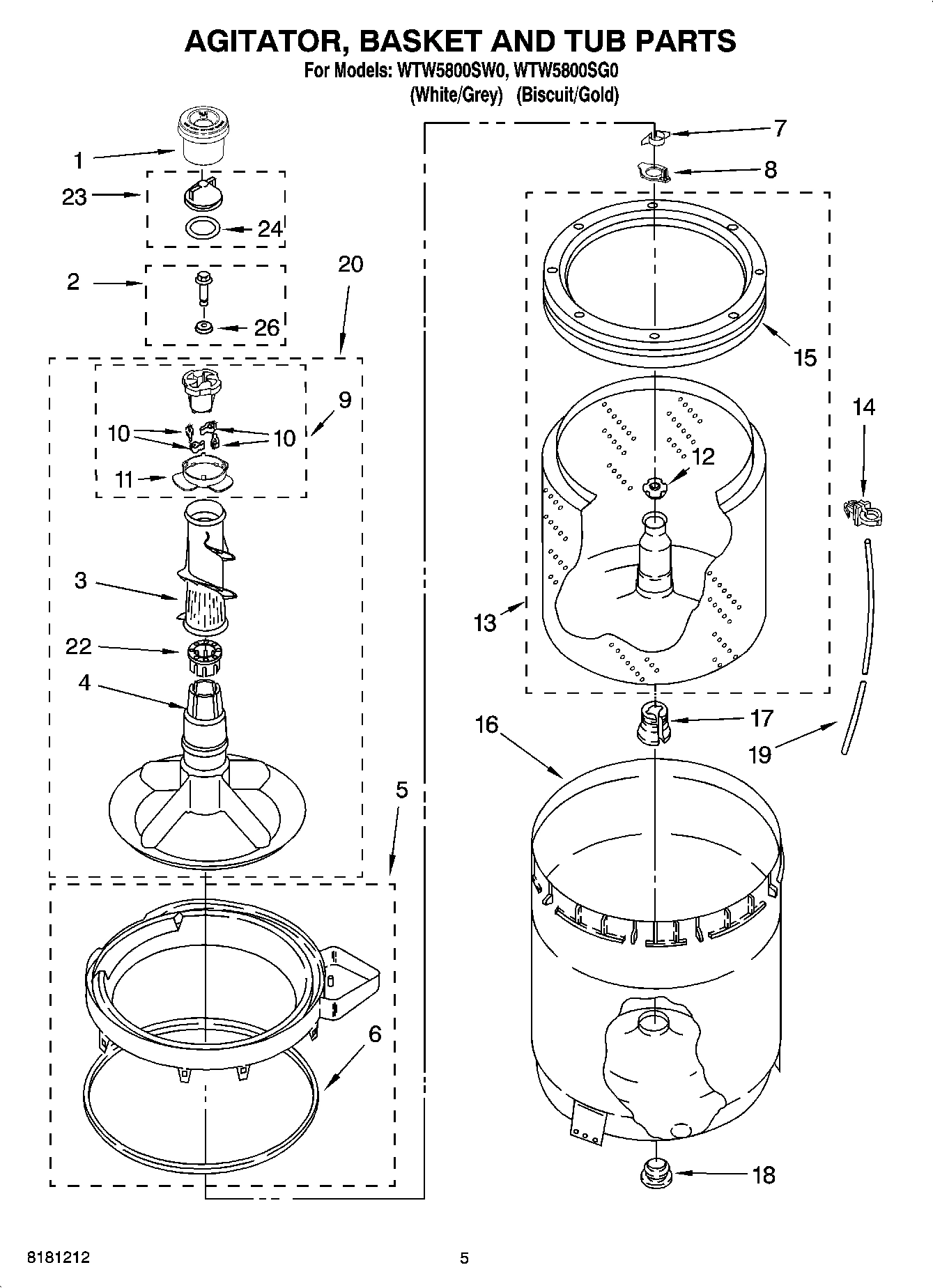 03 - AGITATOR, BASKET AND TUB PARTS