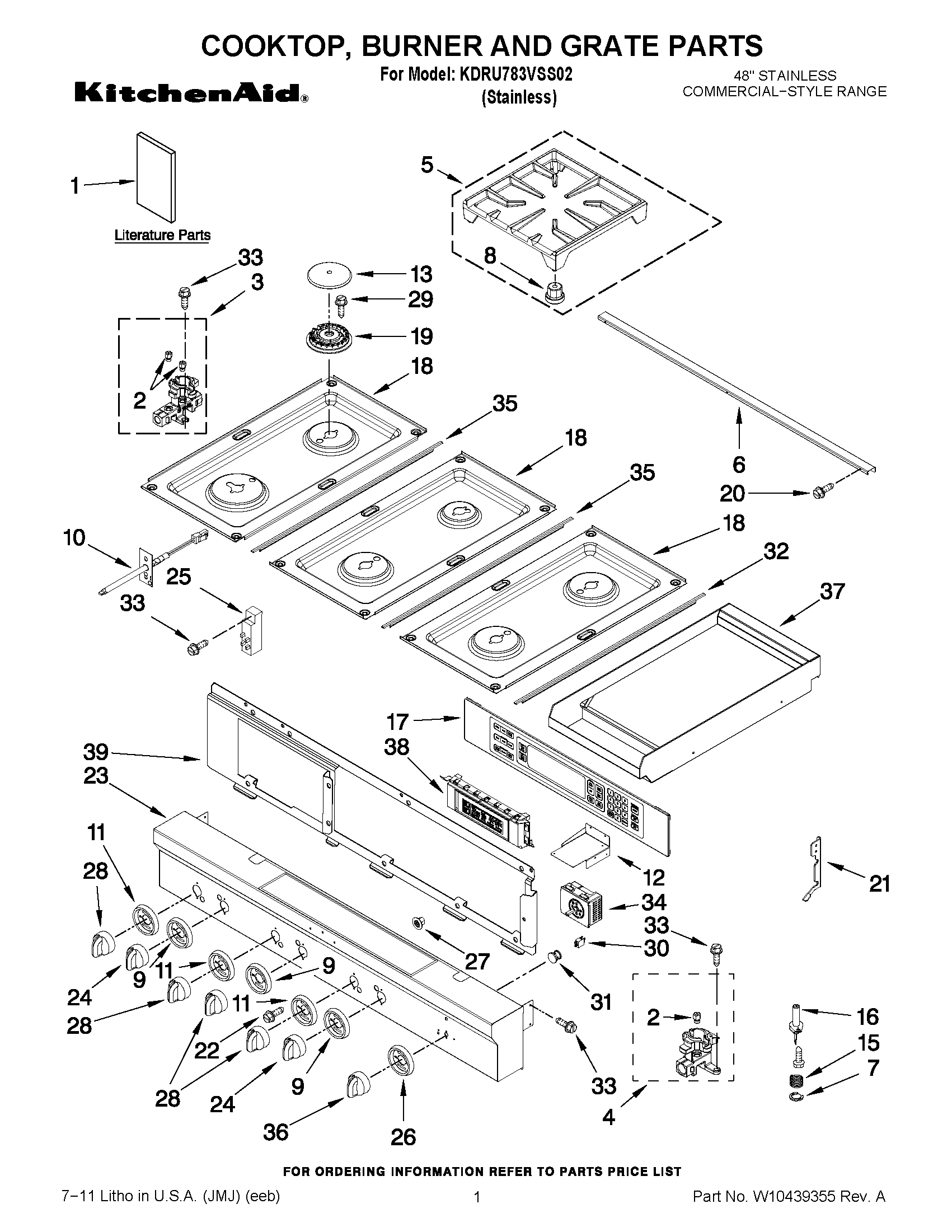 01 - COOKTOP, BURNER AND GRATE PARTS