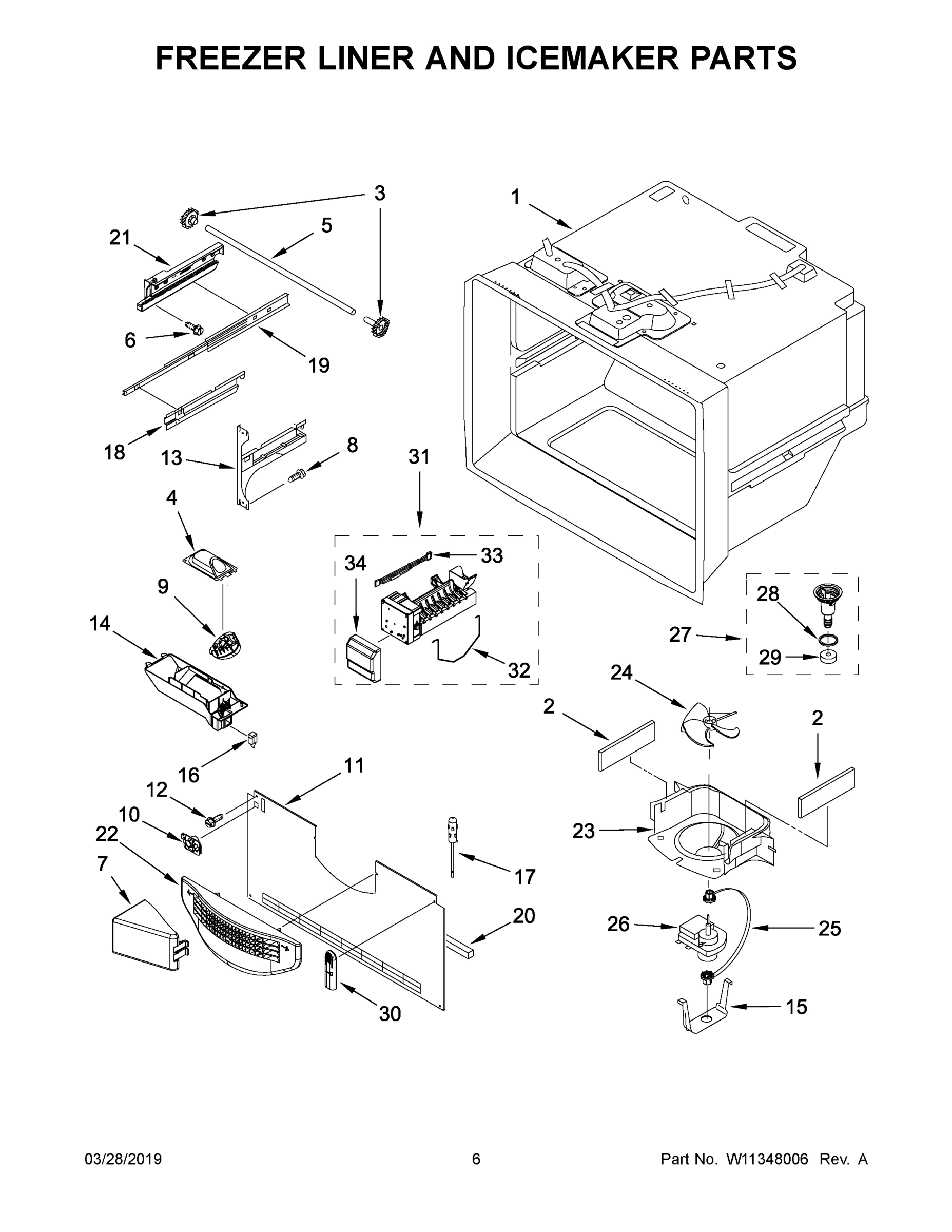 04 - FREEZER LINER AND ICEMAKER PARTS