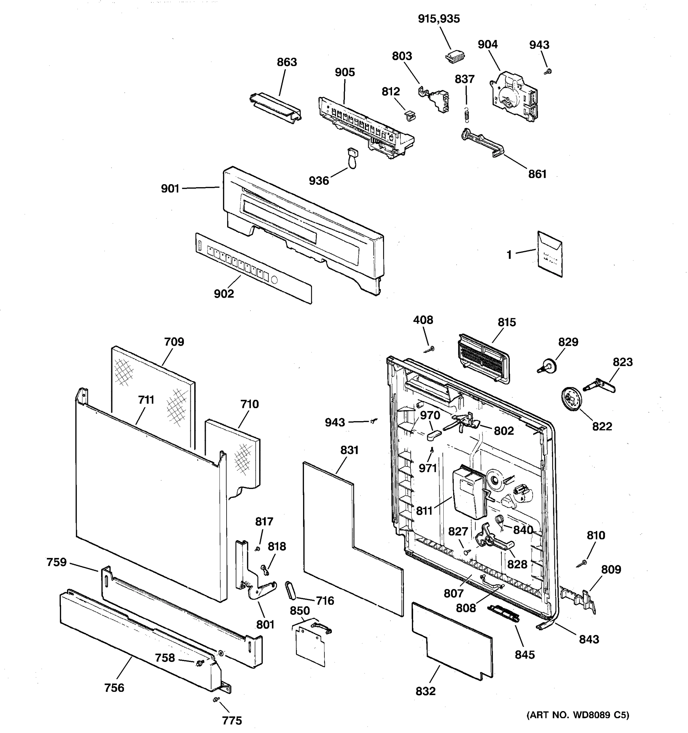 ESCUTCHEON & DOOR ASSEMBLY