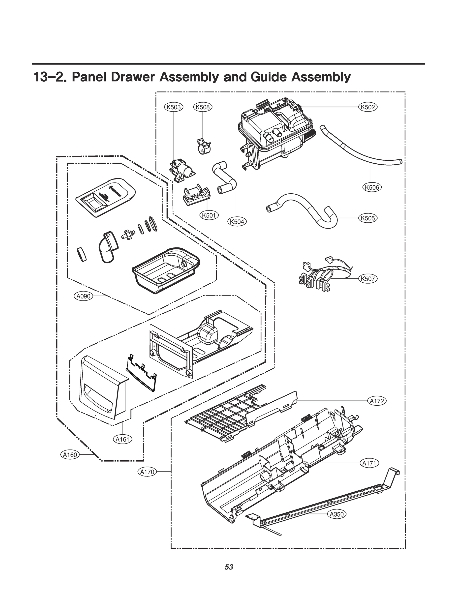 PANEL DRAWER ASSEMBLY AND GUIDE ASSEMBLY