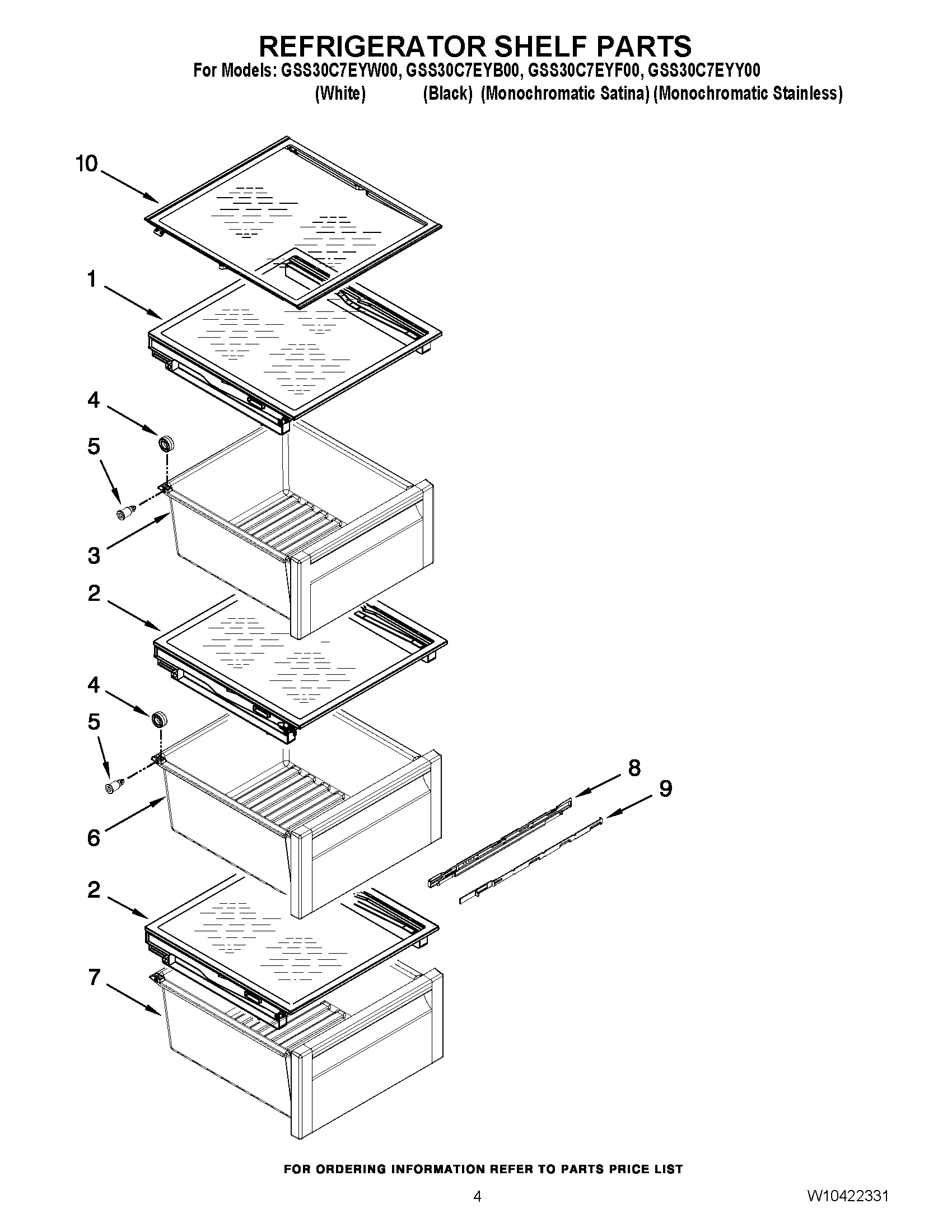 03 - REFRIGERATOR SHELF PARTS
